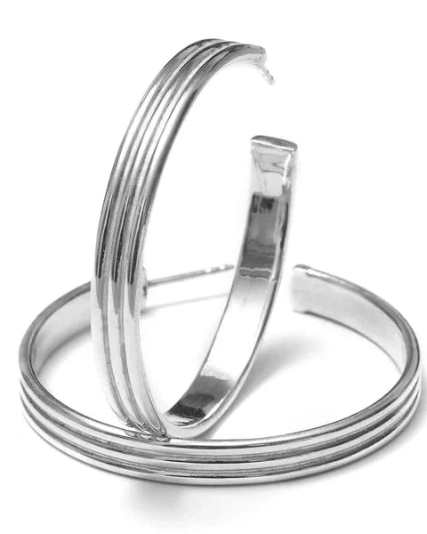 No.9 hoops earrings - Silver