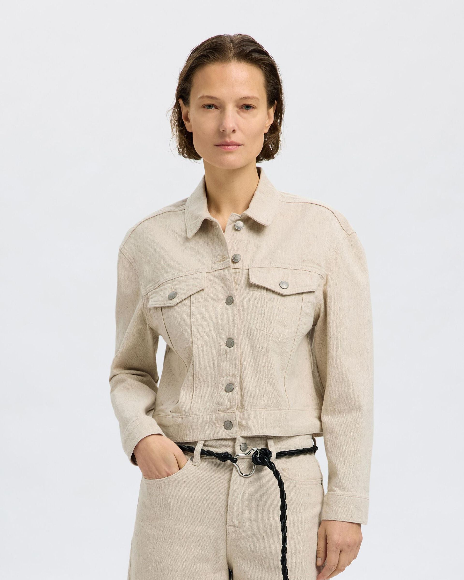 Una jacket - Egret melange