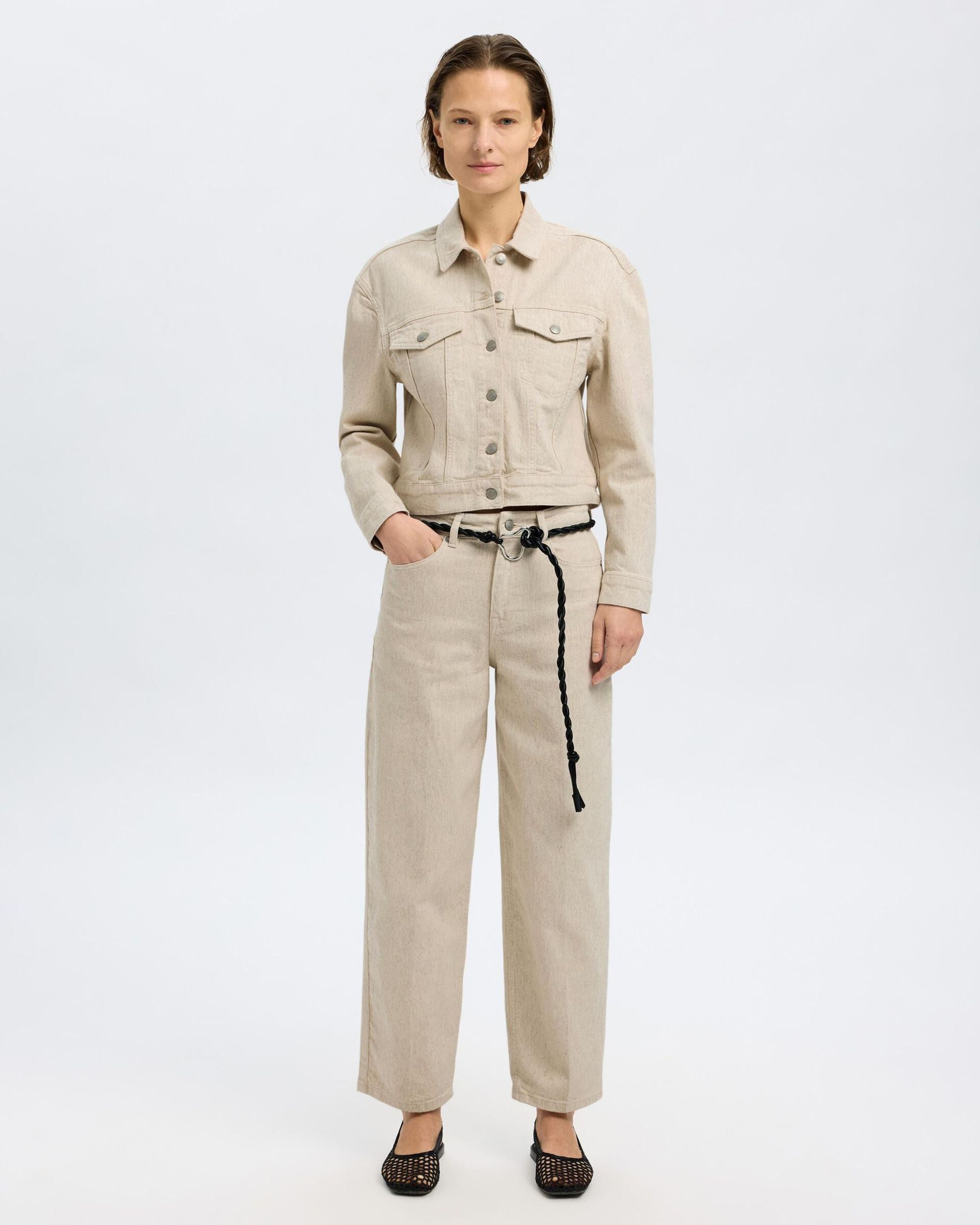 Una jacket - Egret melange