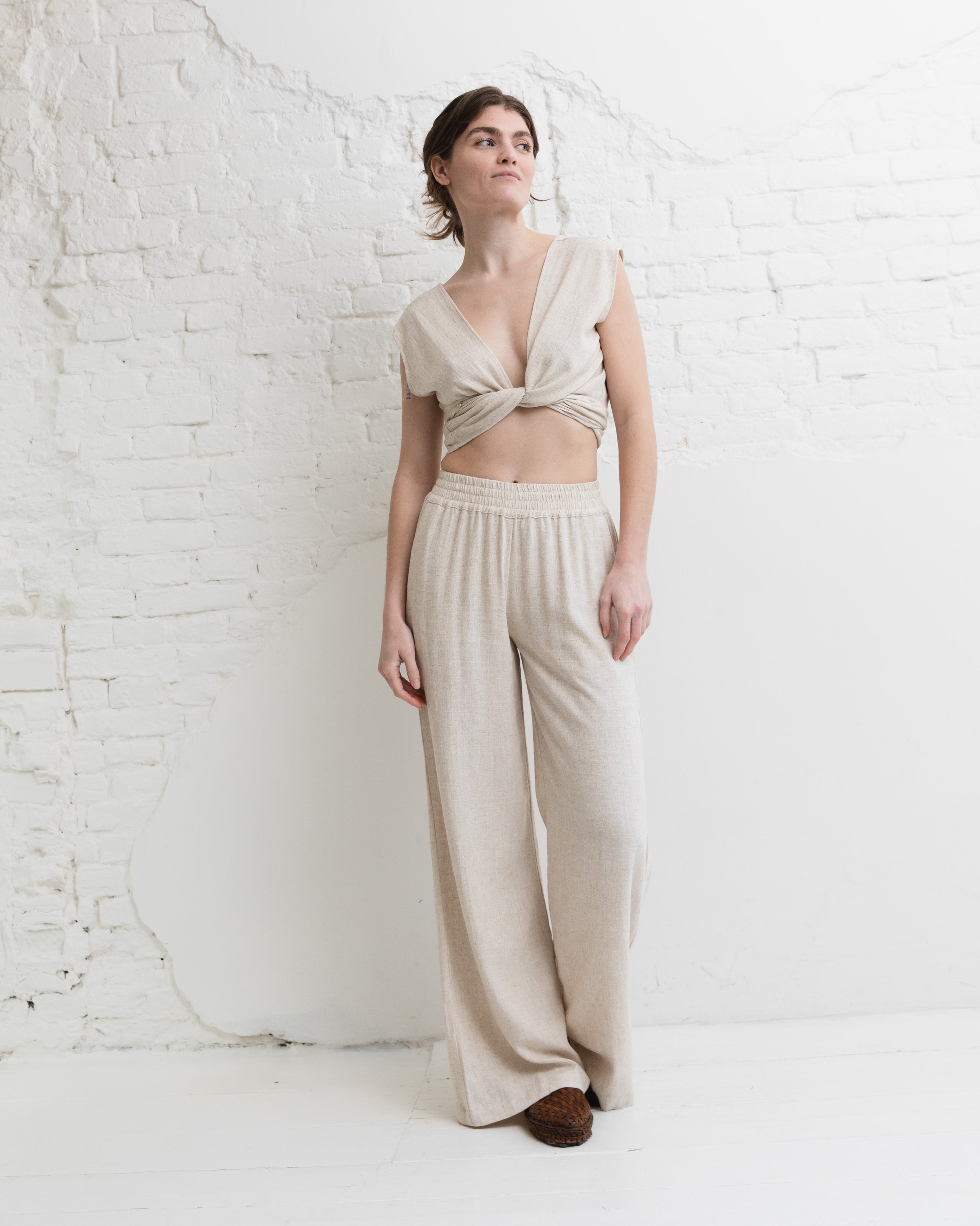 Linen trousers - Natural