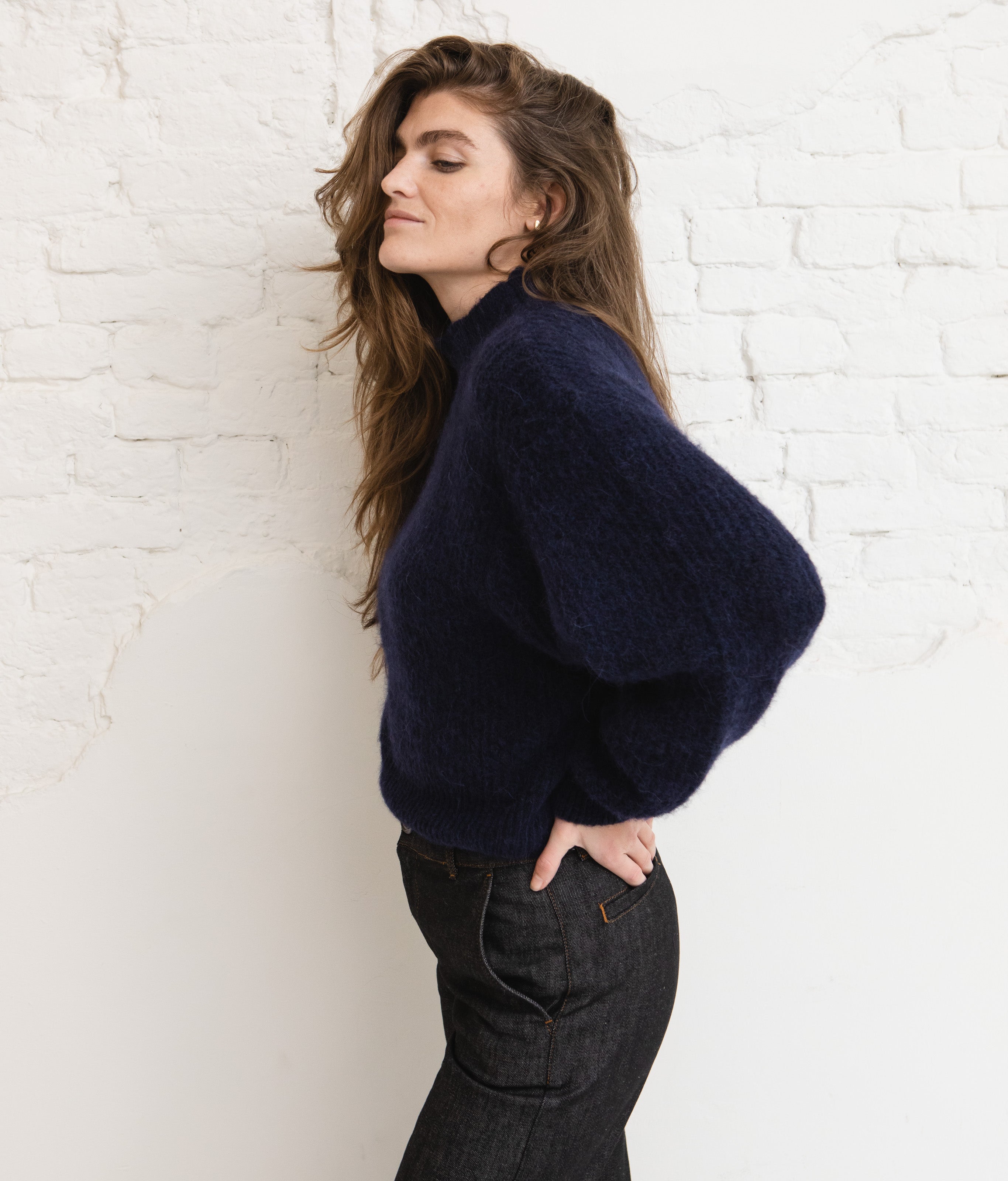 East knit - Navy chine