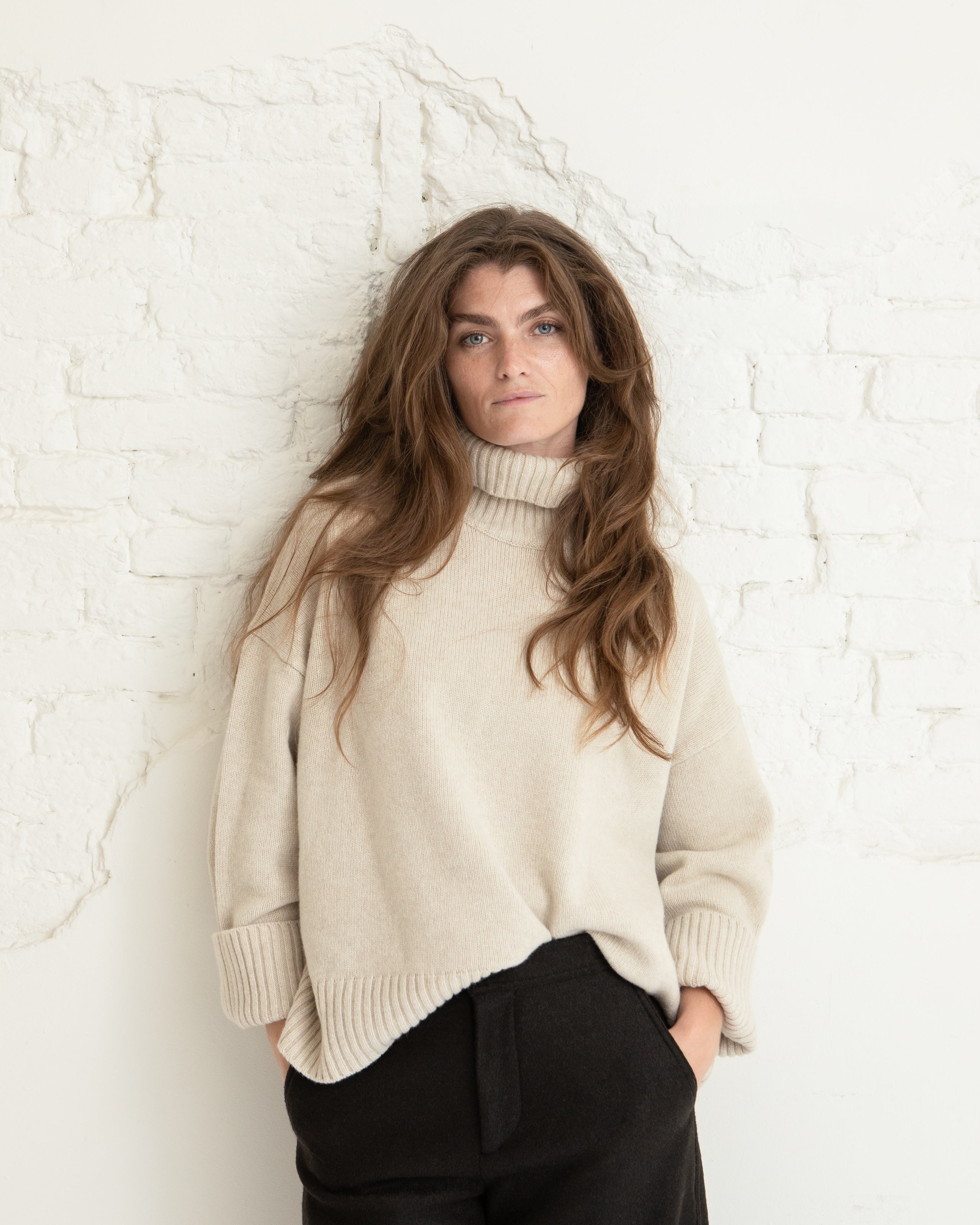 William knit - Ecru chine