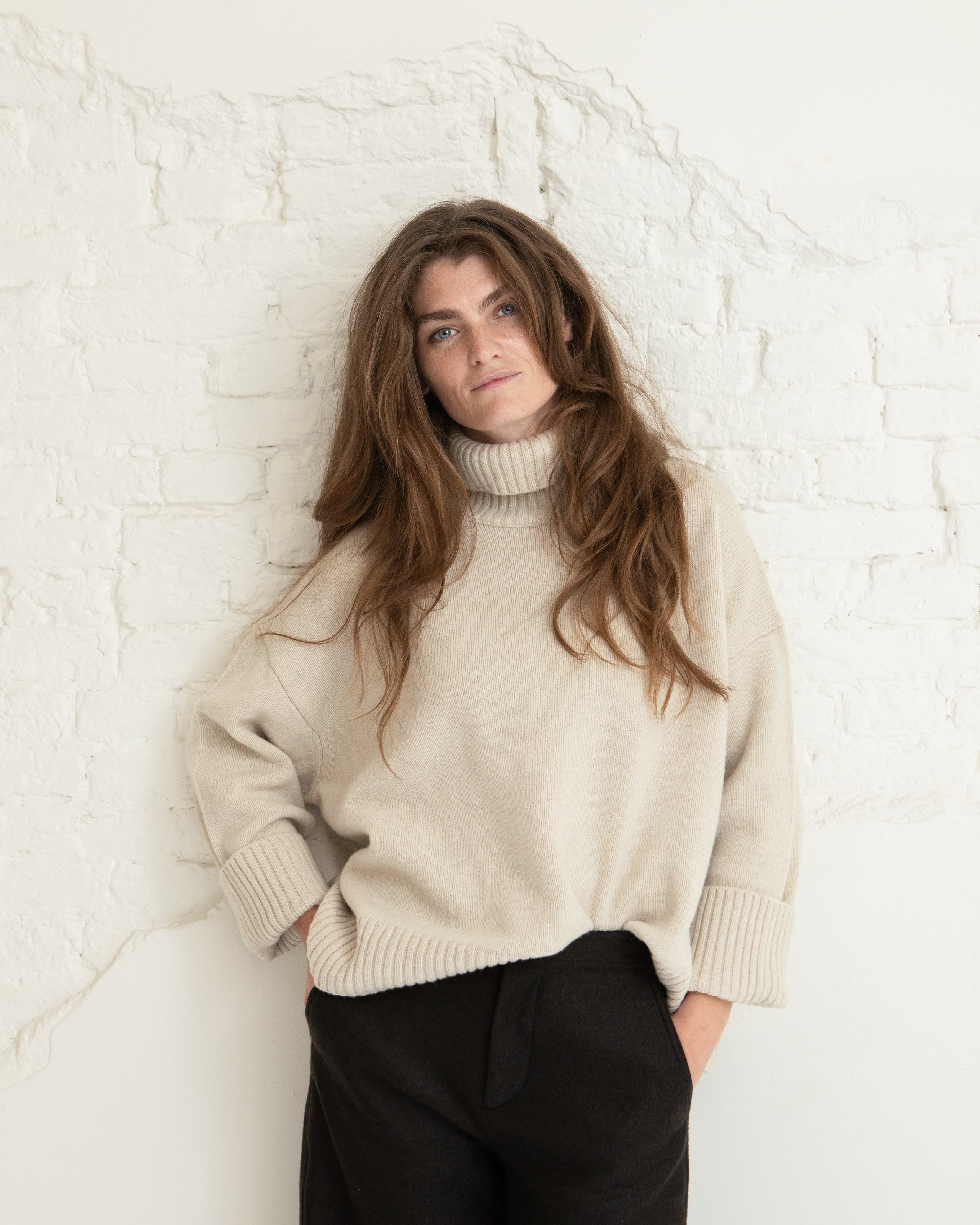 William knit - Ecru chine