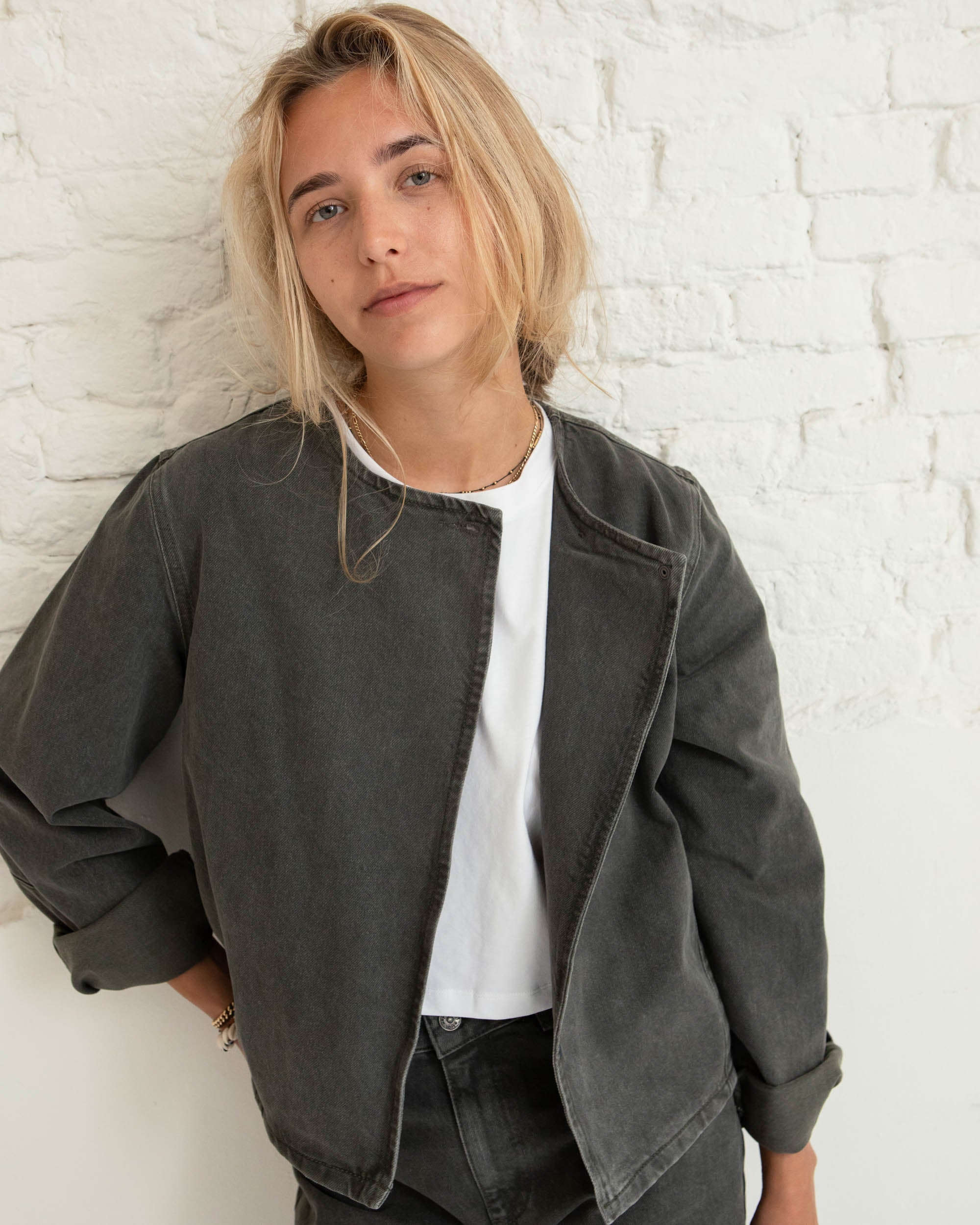 Exana jacket - Khaki green wash