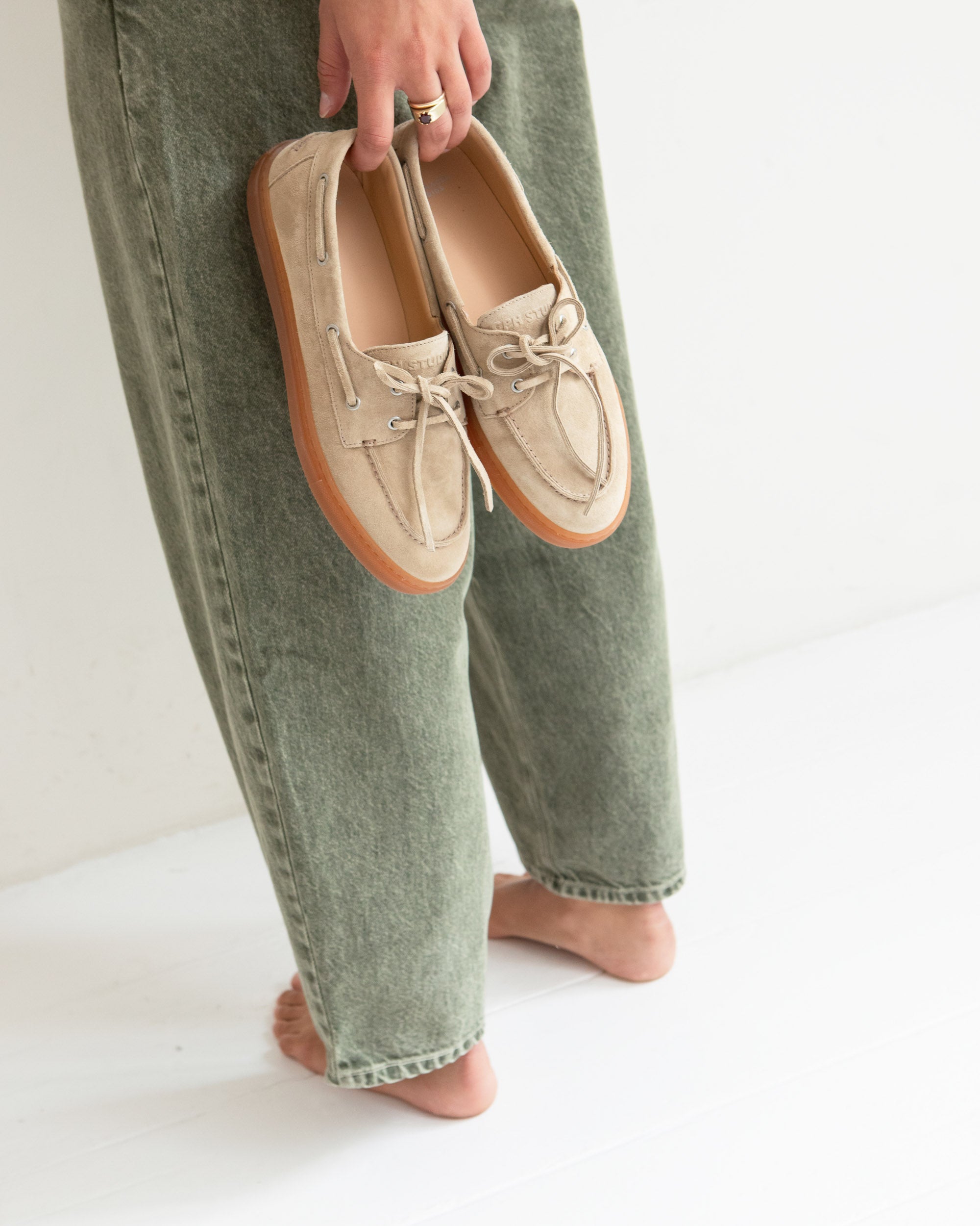 Suede boat shoes - Sand