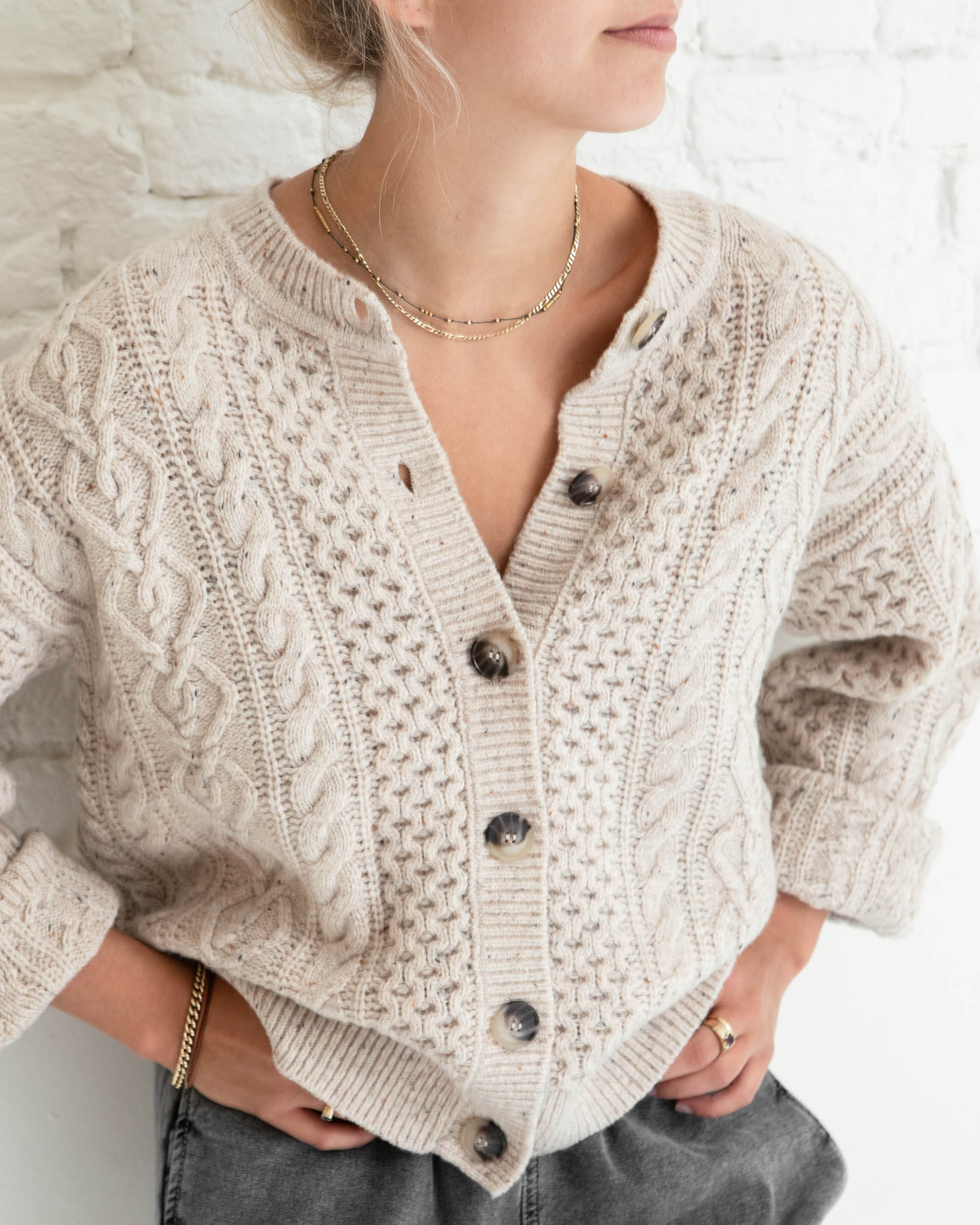 Nelly cardigan - Birch melange