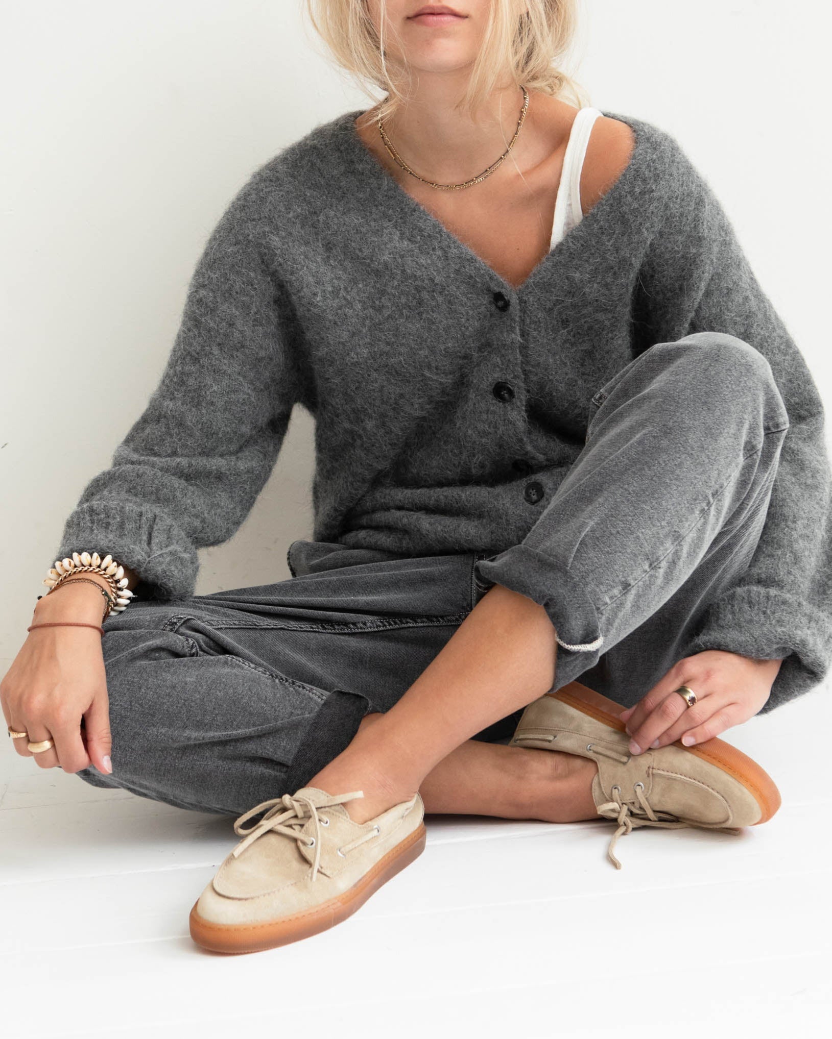 Suede boat shoes - Sand