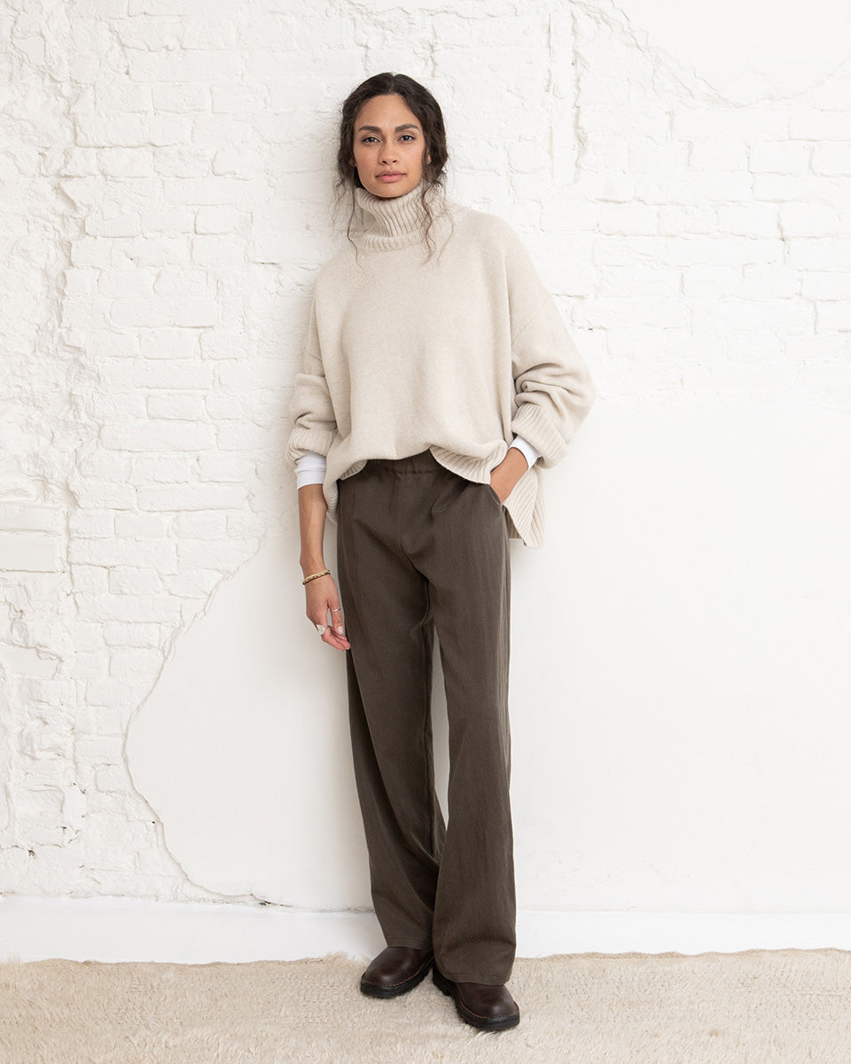 Romaan pleated trousers - Khaki brown