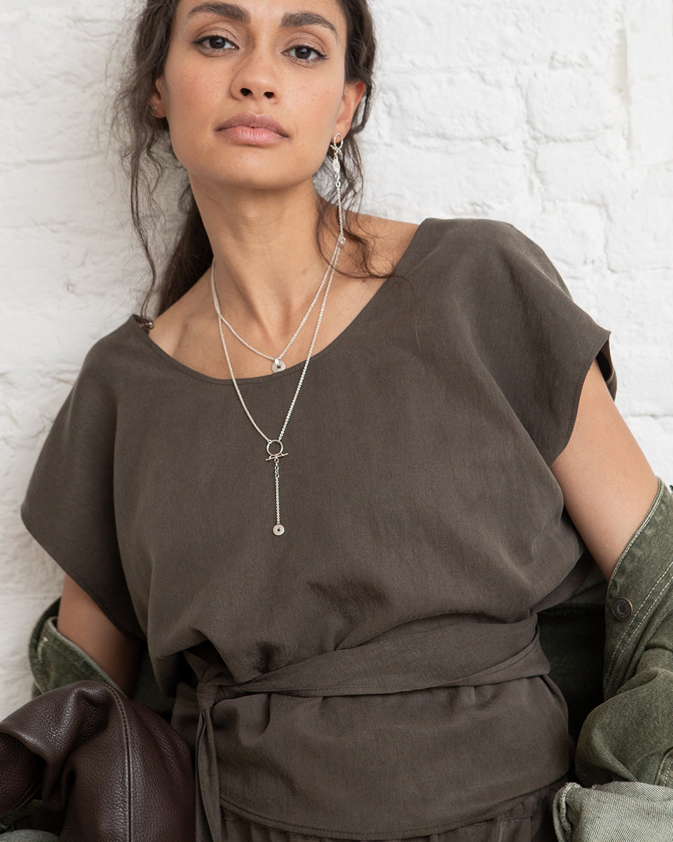 No.12 long necklace - Silver