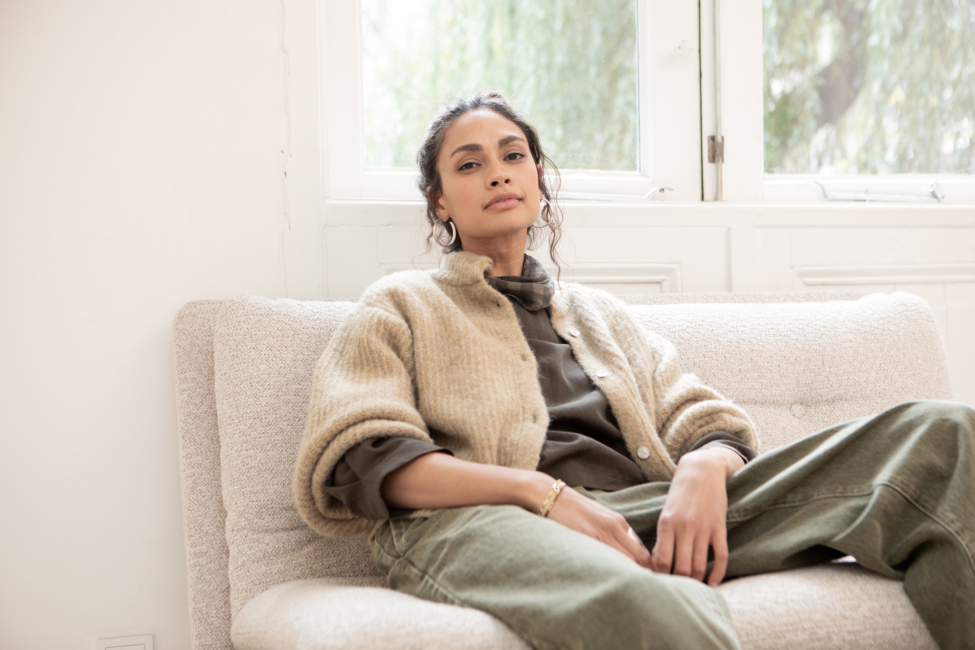 No.9 hoops earrings - Silver