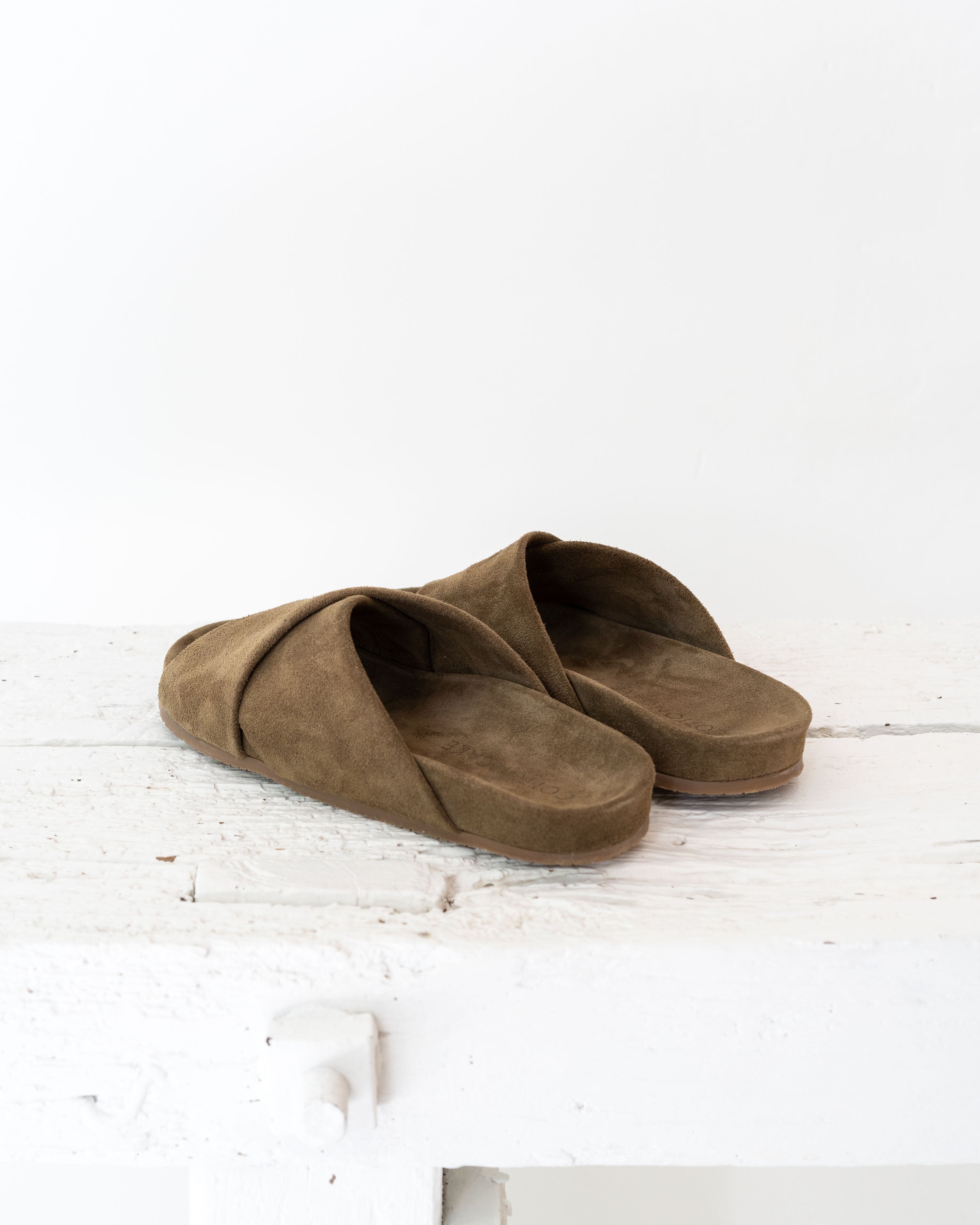 Gwen cross sandal - Suede brown