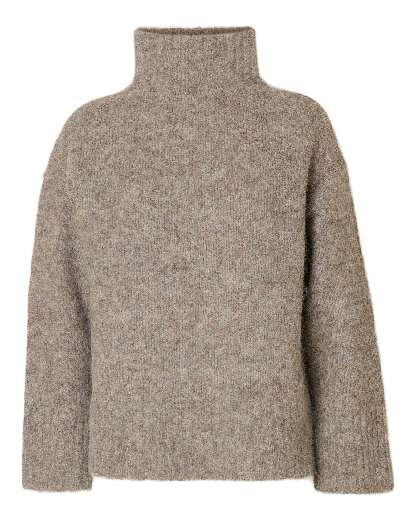 Gabriella high-neck knit - Steel gray melange