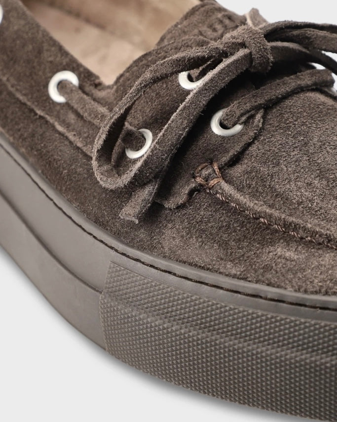 Suede boat shoes - Off black