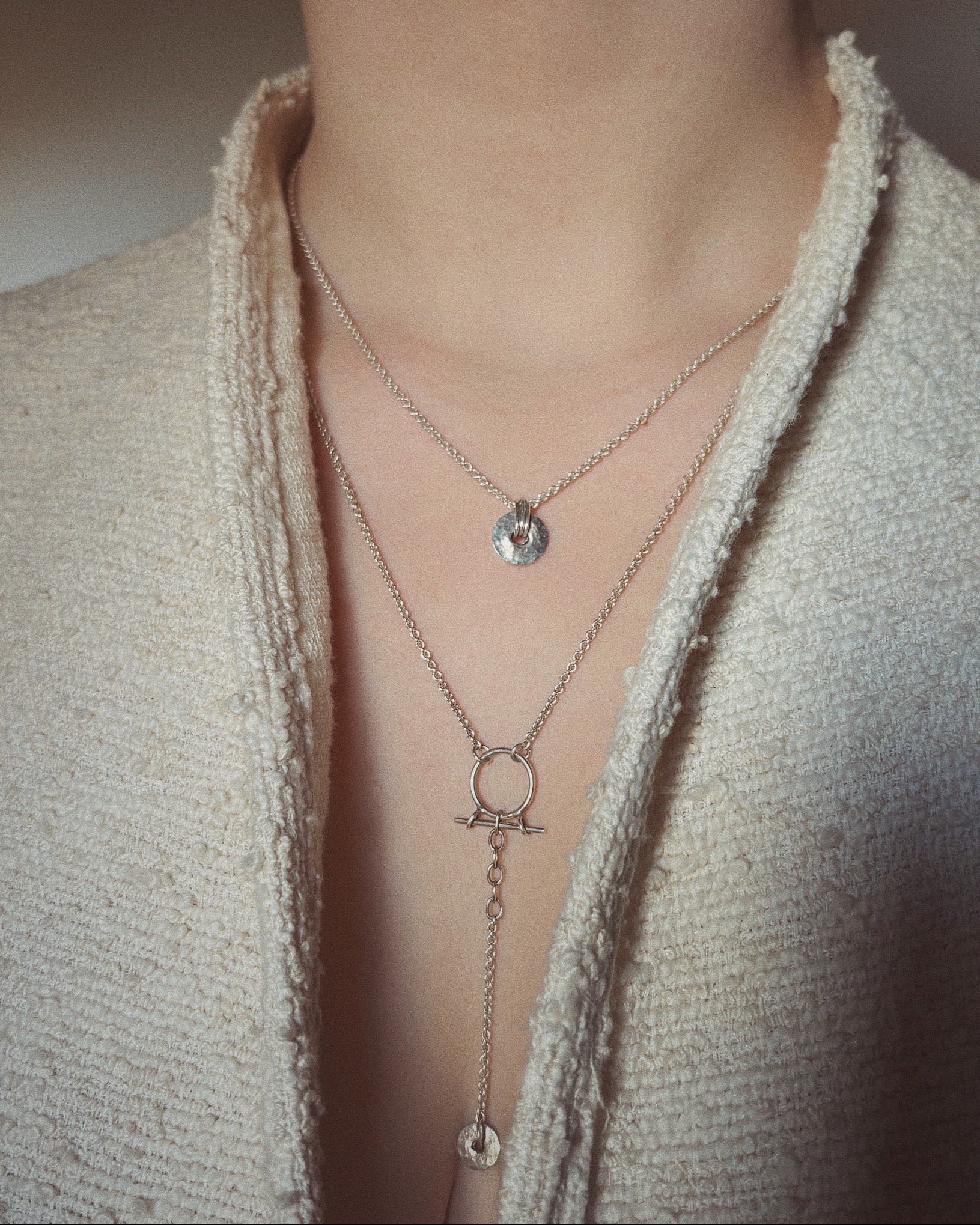 No.12 long necklace - Silver