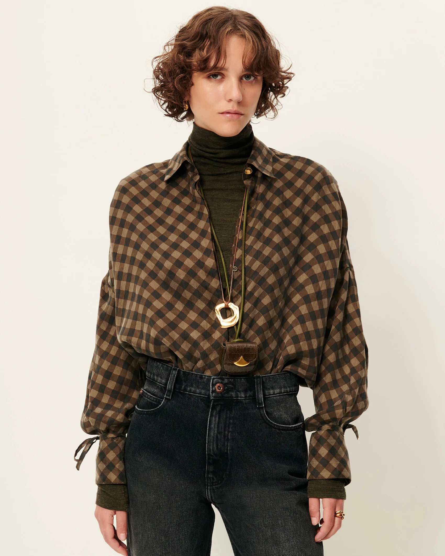 Armanchecks blouse - Moss mood