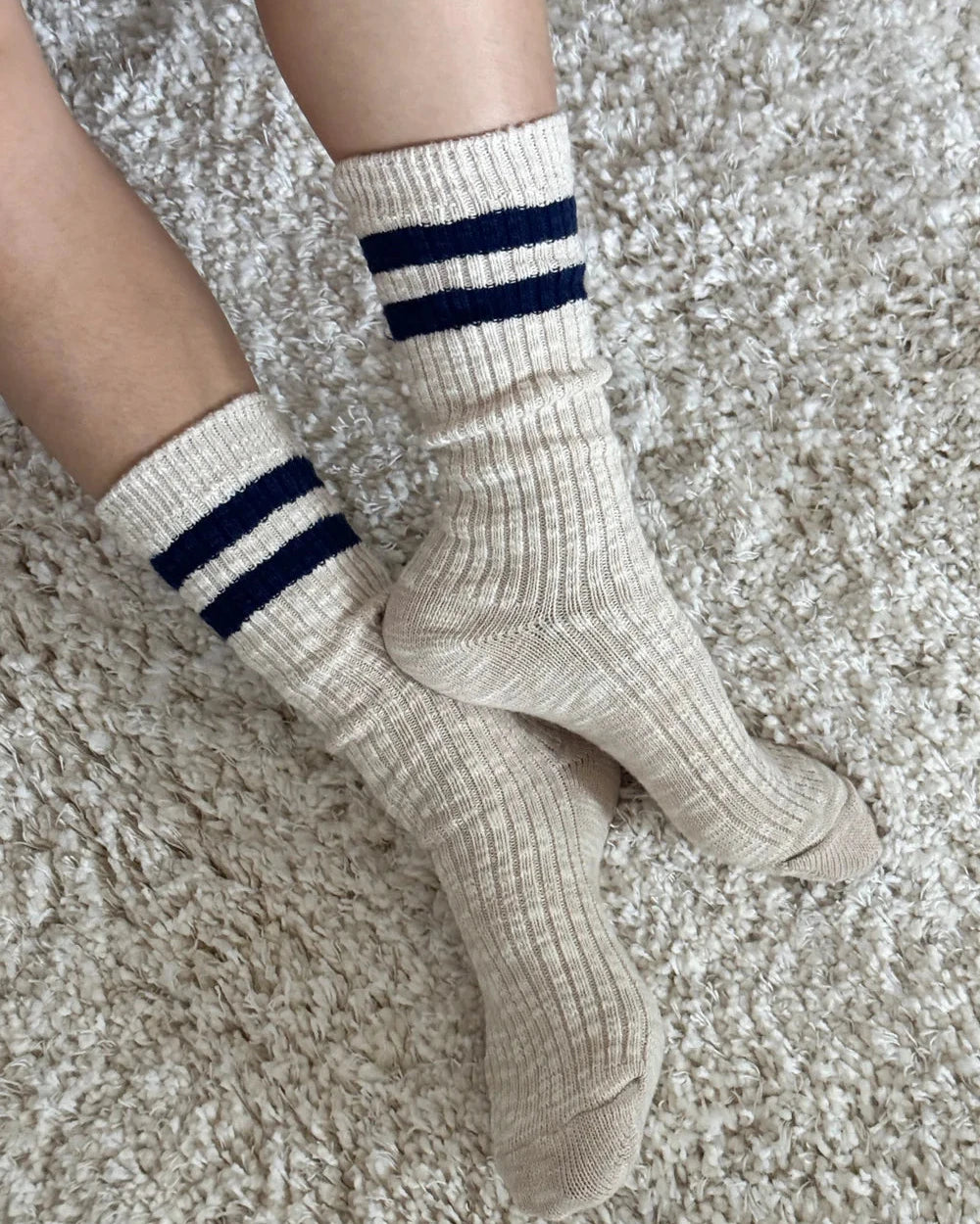 Cottage varsity socks - Oatmeal varsity