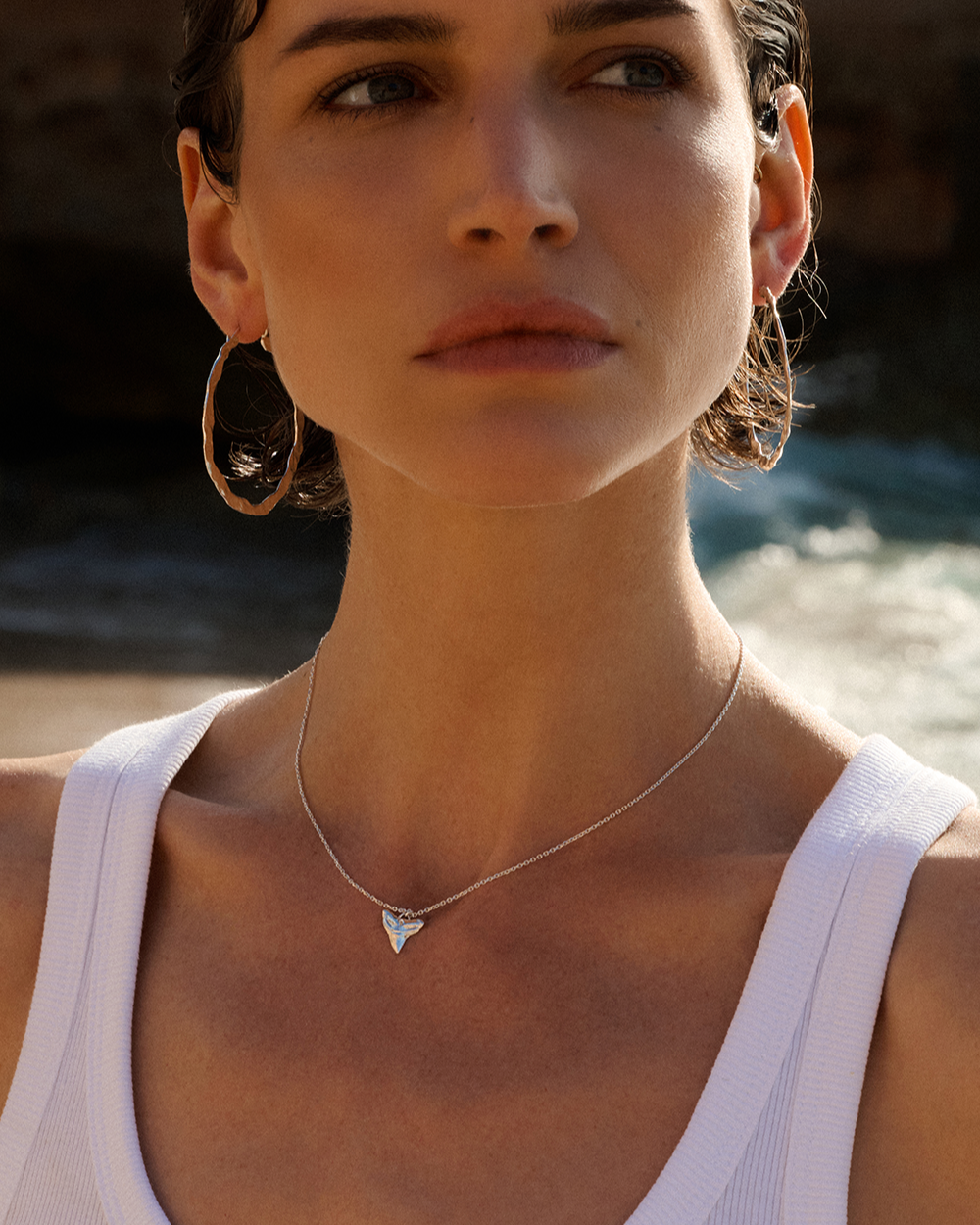 Jaws curb chain necklace - Gold