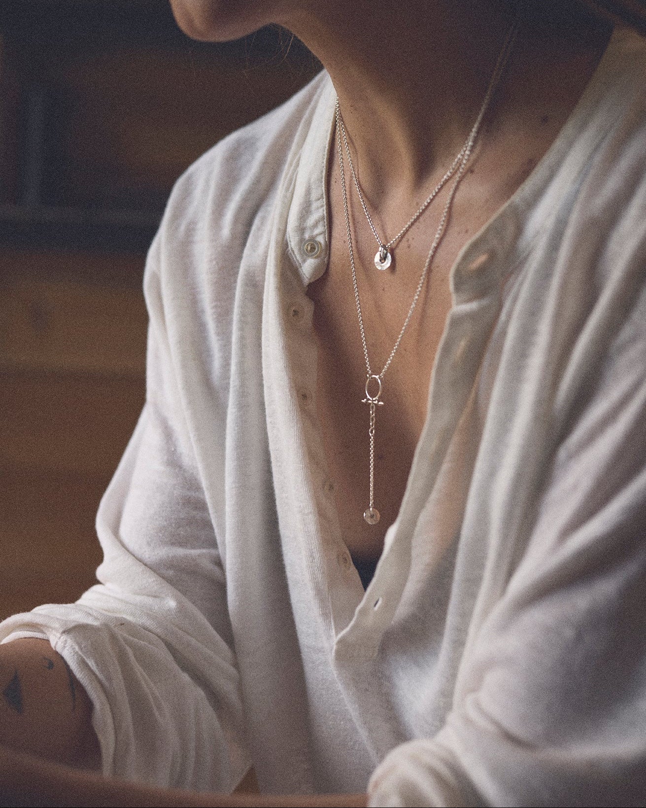 No.12 long necklace - Silver