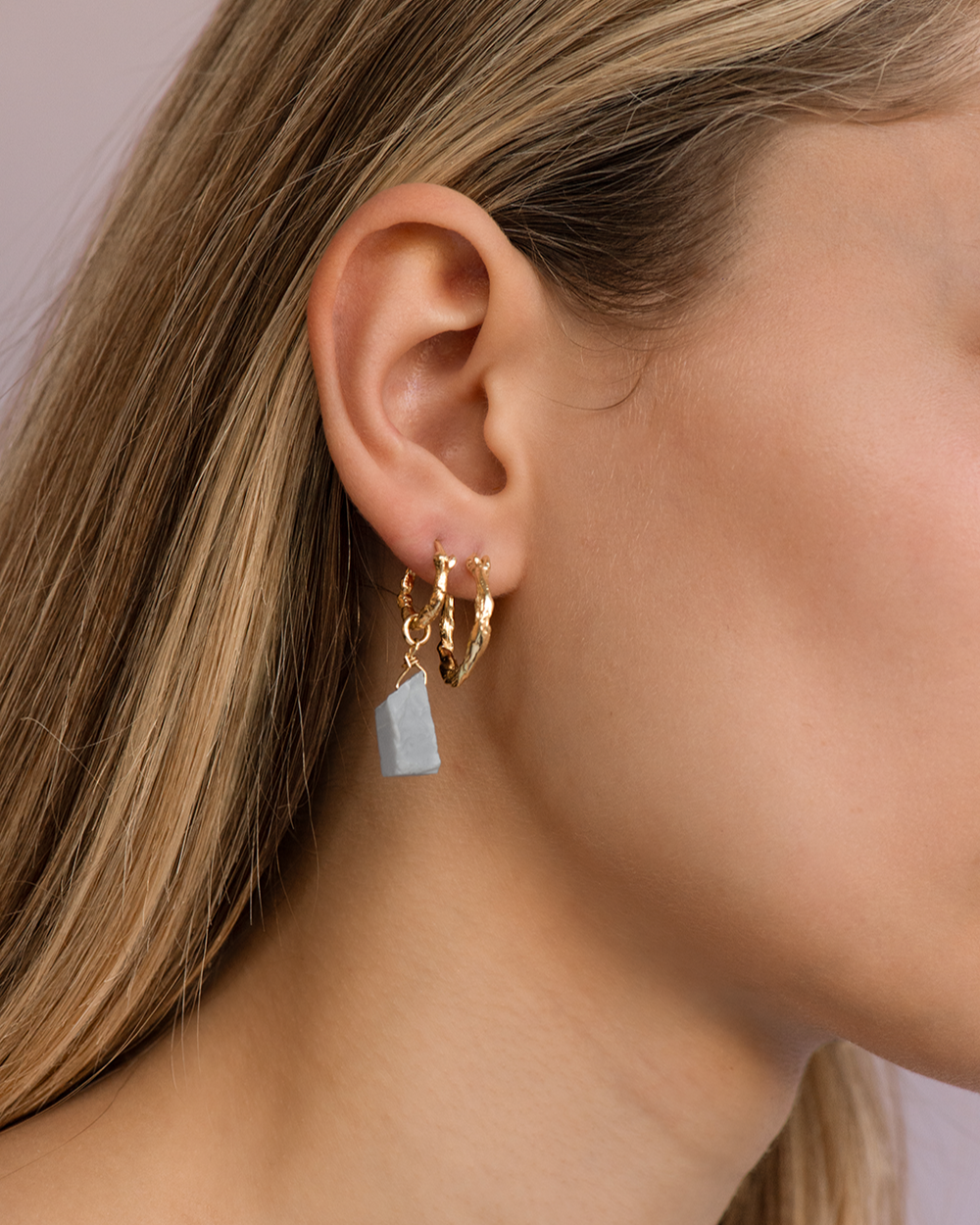 Sunny soldier raw blue opal - Gold