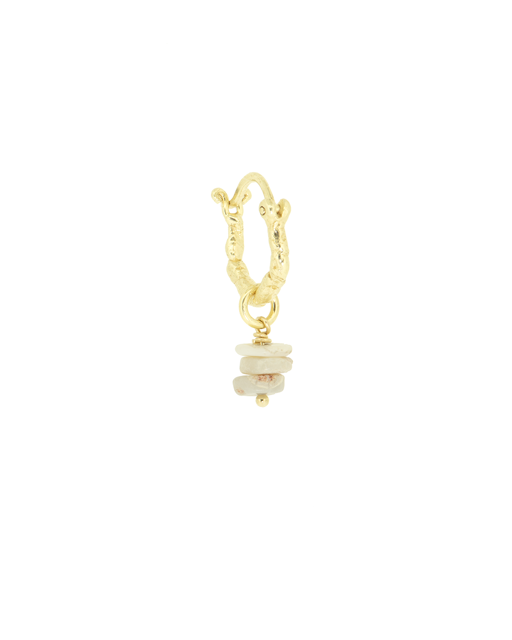 Sunny soldier white opal earring - Gold