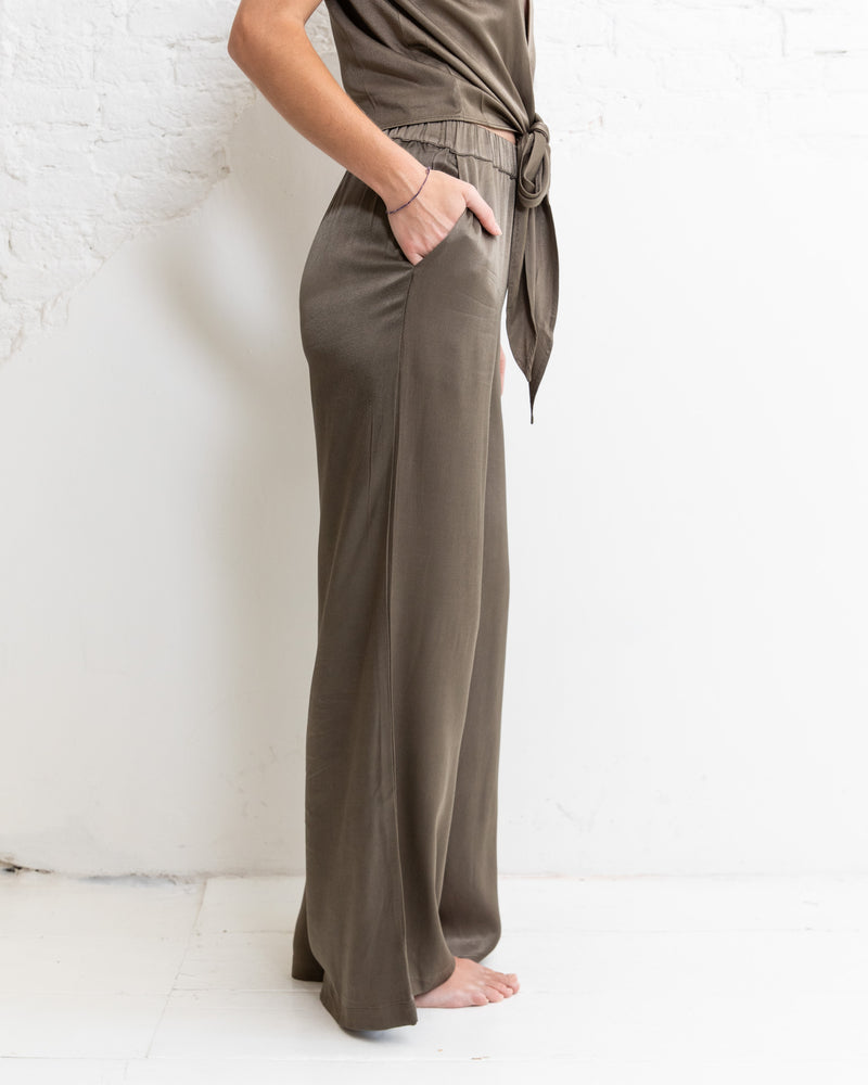 Viscose trousers - Olive grey