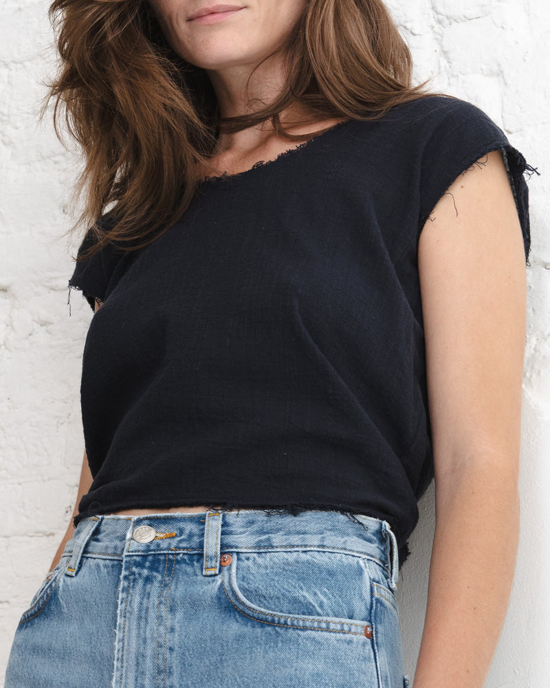 Cotton reversible top - Charcoal