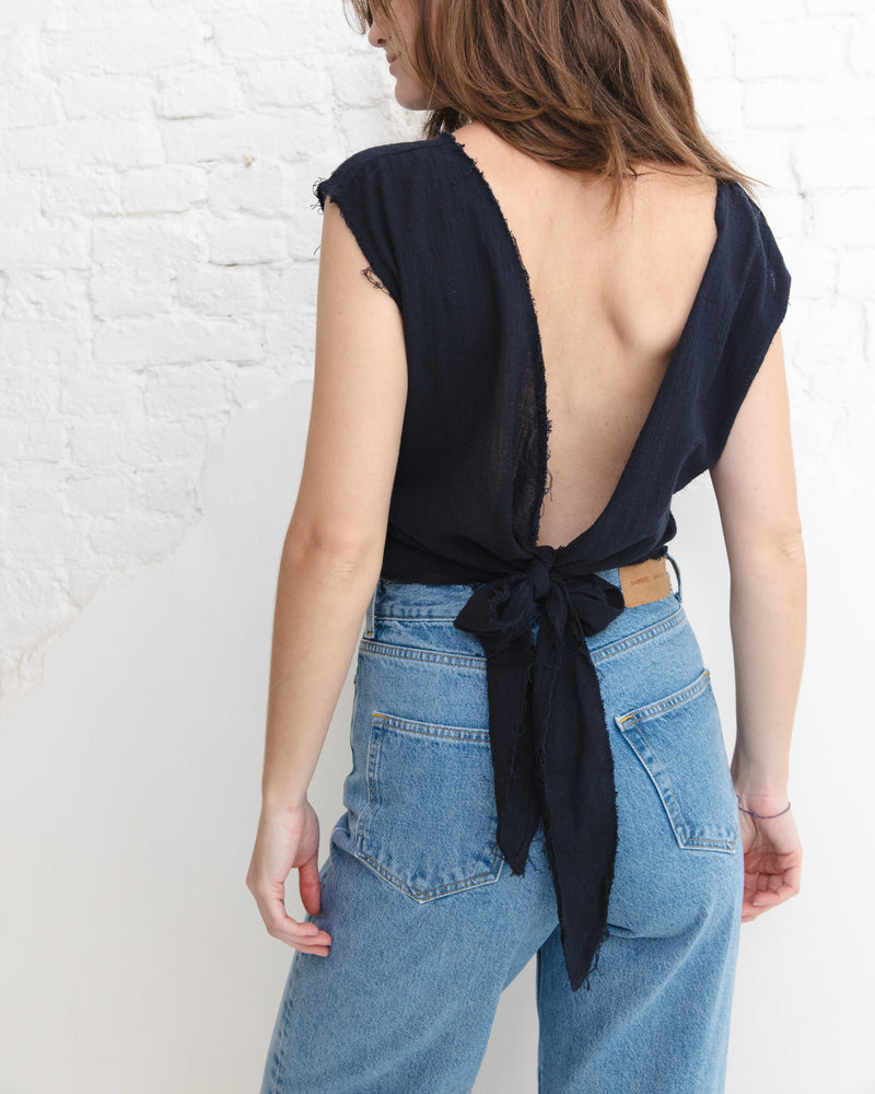 Cotton reversible top - Charcoal