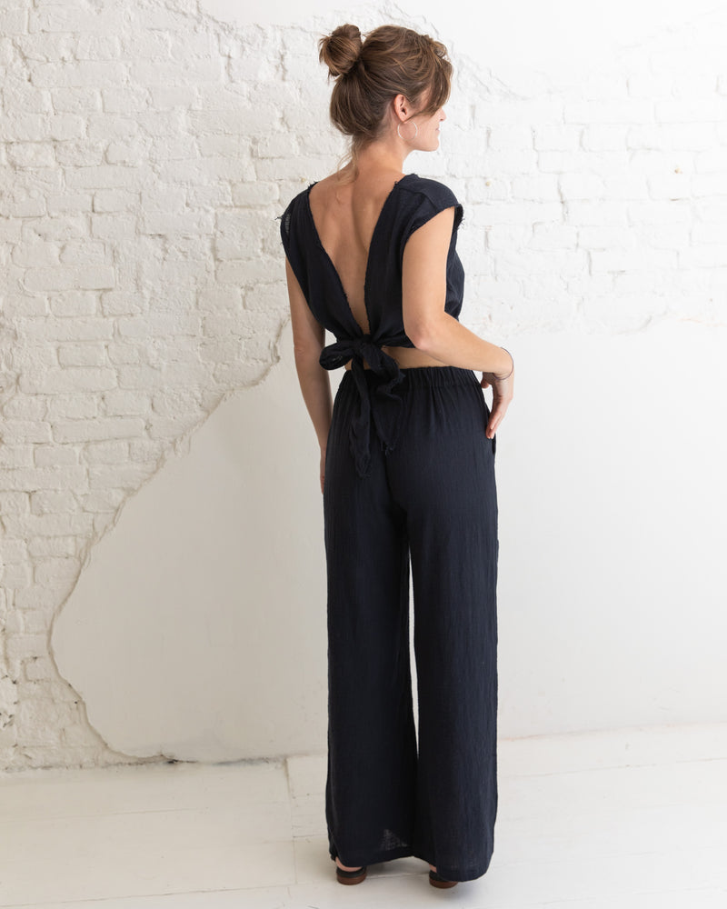 Cotton reversible top - Charcoal