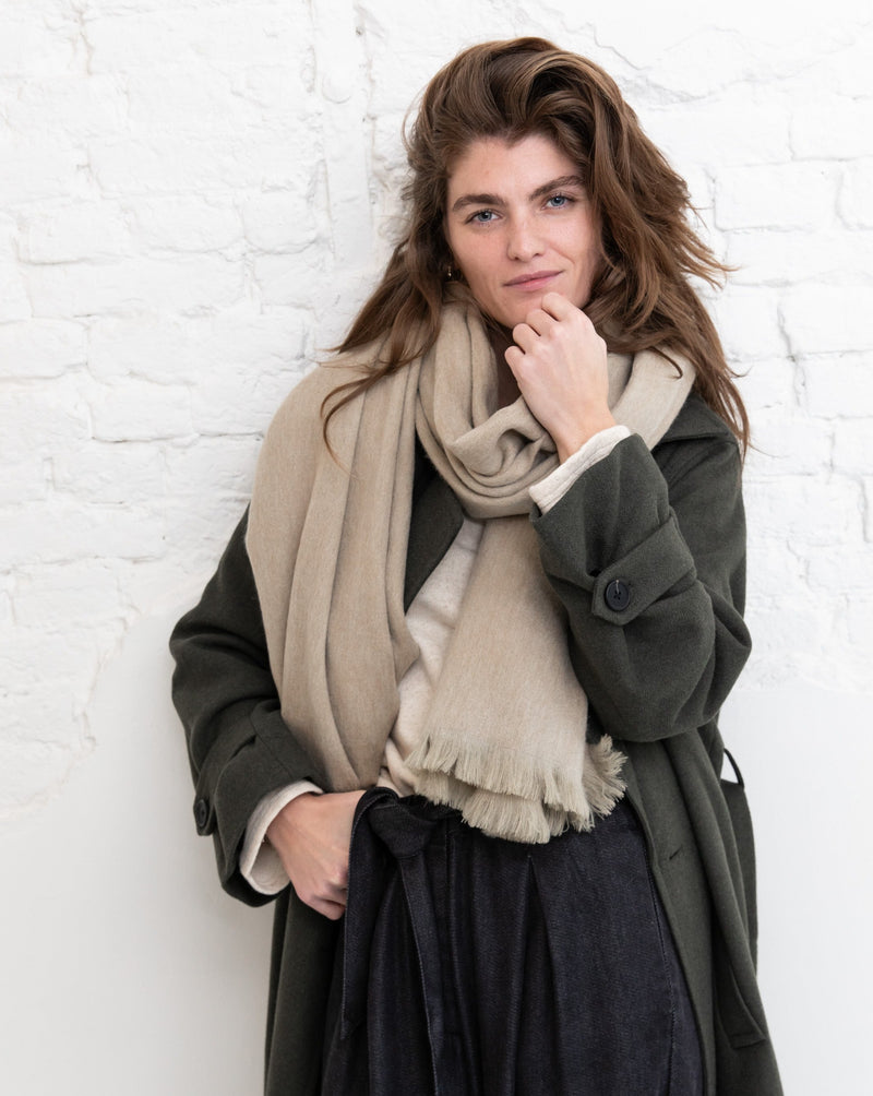 Brushed solid scarf - Toasted Almond
