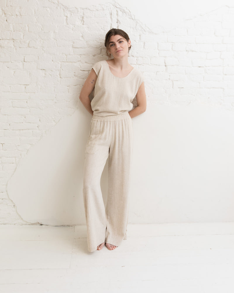 Linen trousers - Natural