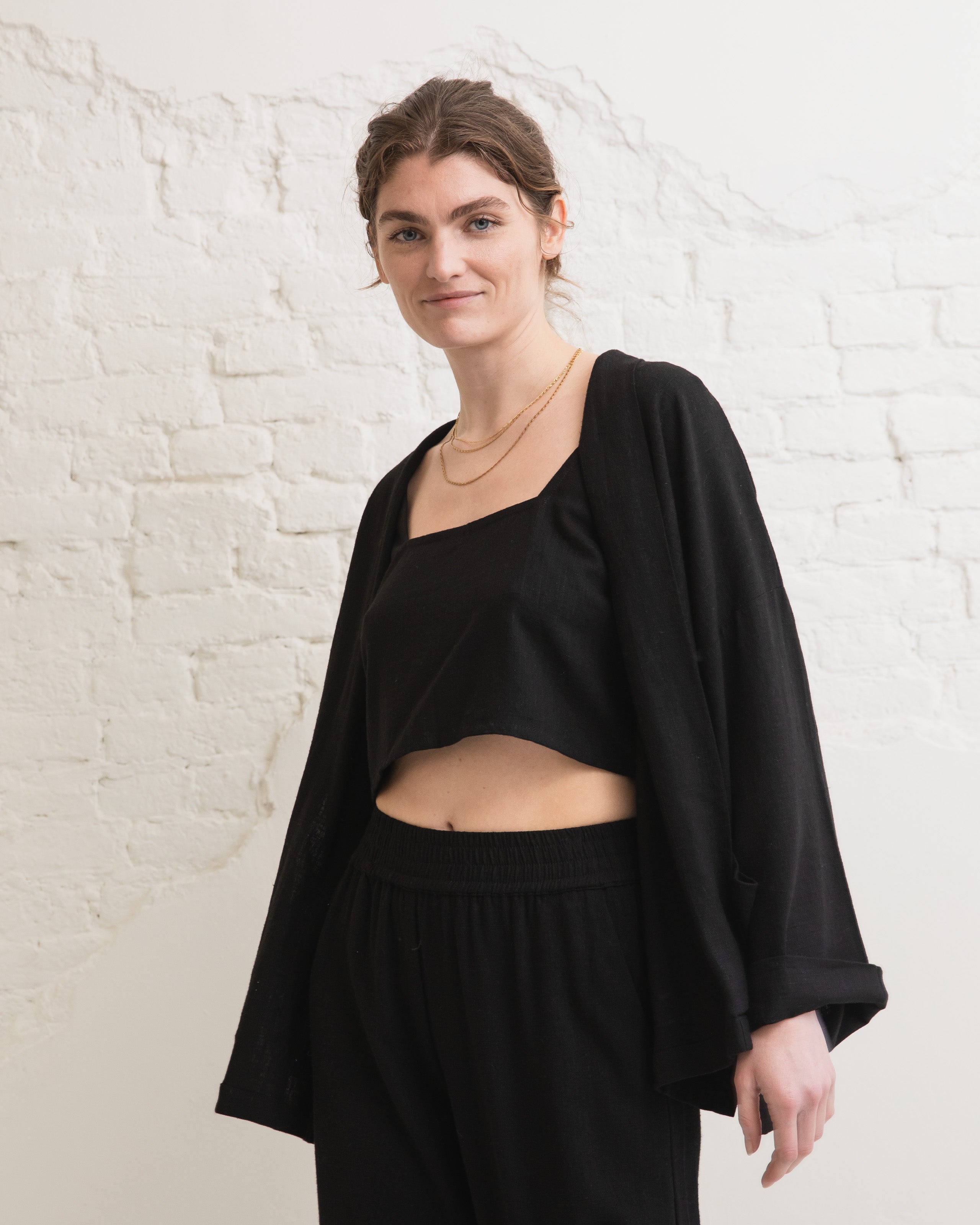 Linen kimono - Black