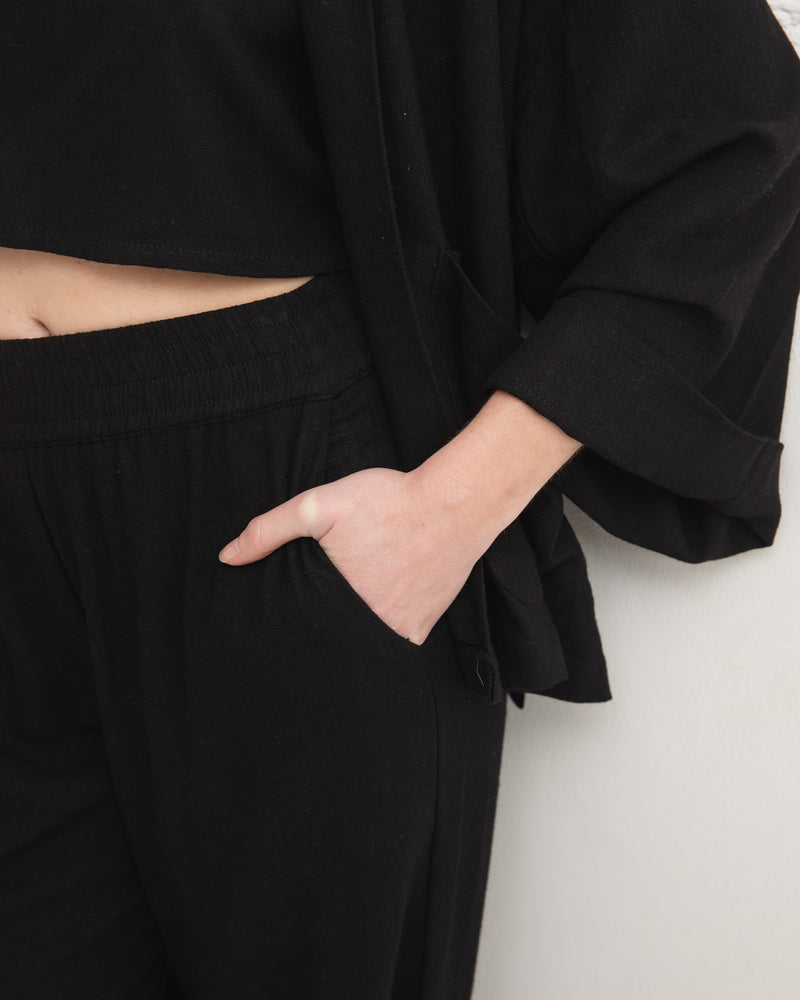 Linen kimono - Black