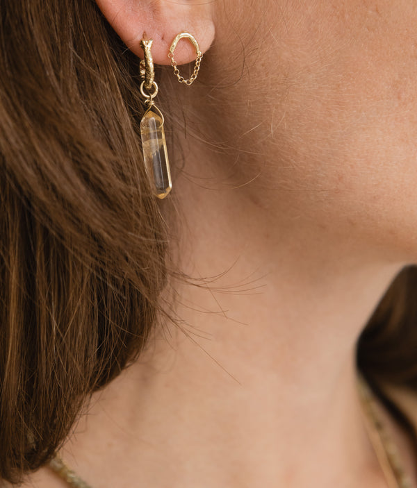 Sunny soldier earring - Citrine Gold