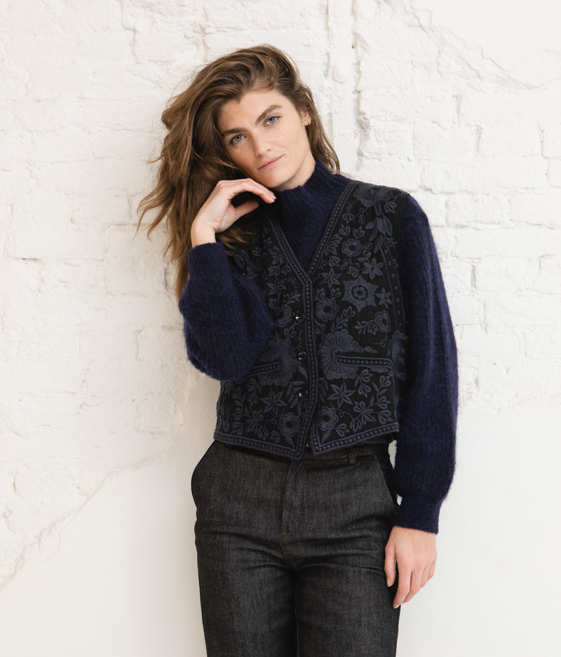 East knit - Navy chine