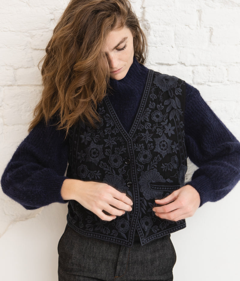 East knit - Navy chine