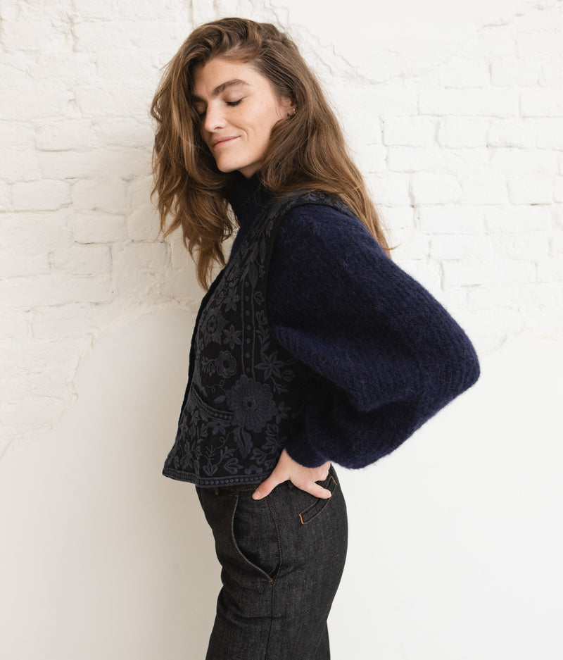 East knit - Navy chine