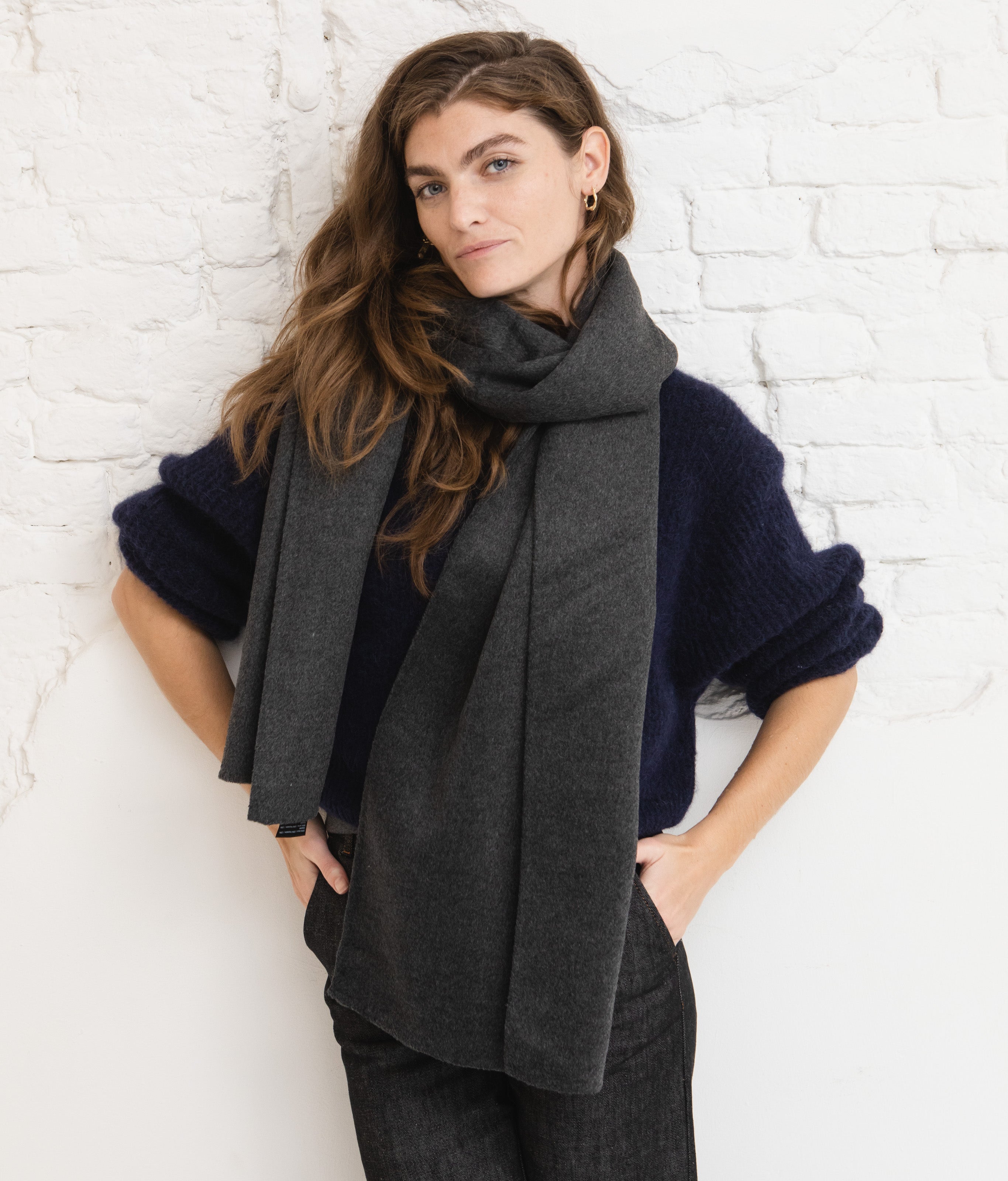 Walance scarf - Dark grey melange