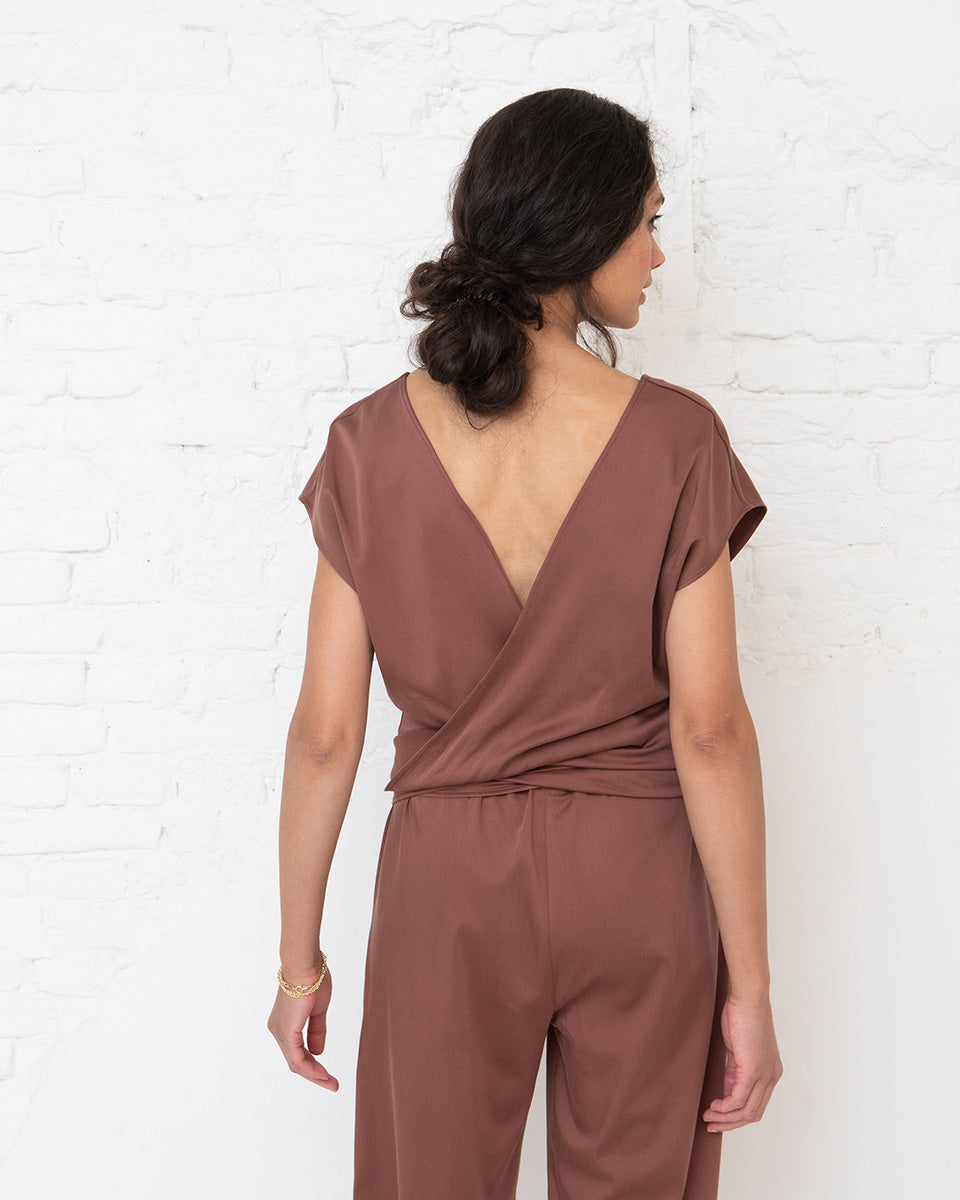 Stijn wrap top - Khaki brown