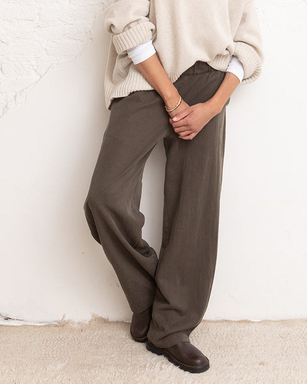 Romaan pleated trousers - Khaki brown