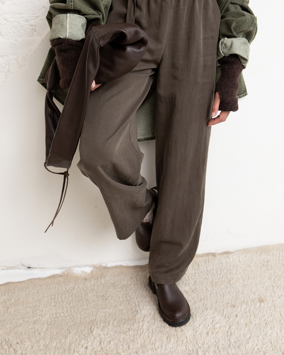 Romaan pleated trousers - Khaki brown