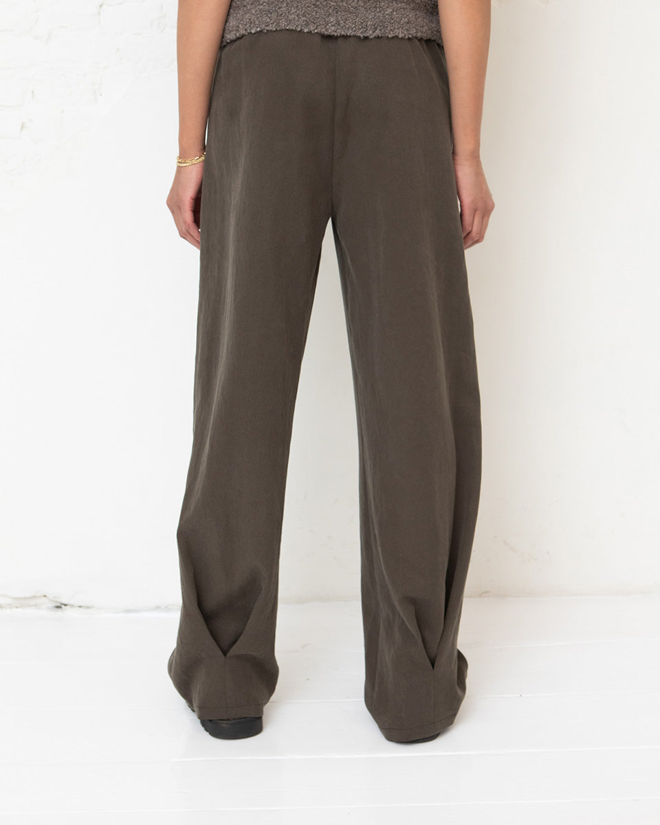Romaan pleated trousers - Khaki brown