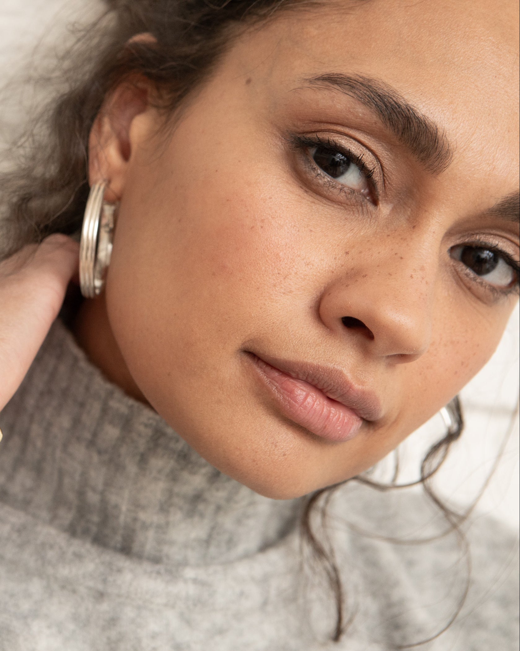 No.9 hoops earrings - Silver