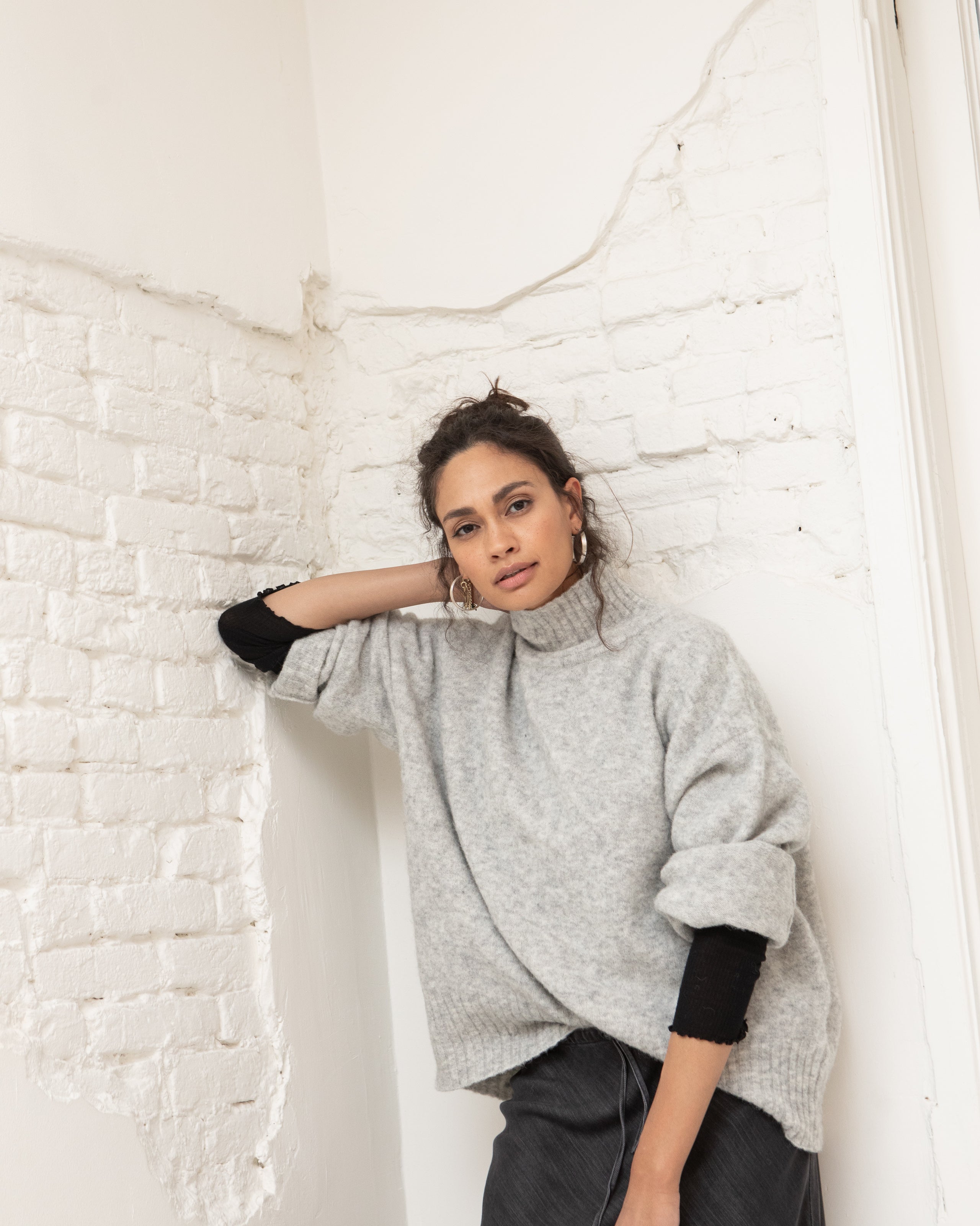 No.9 hoops earrings - Silver