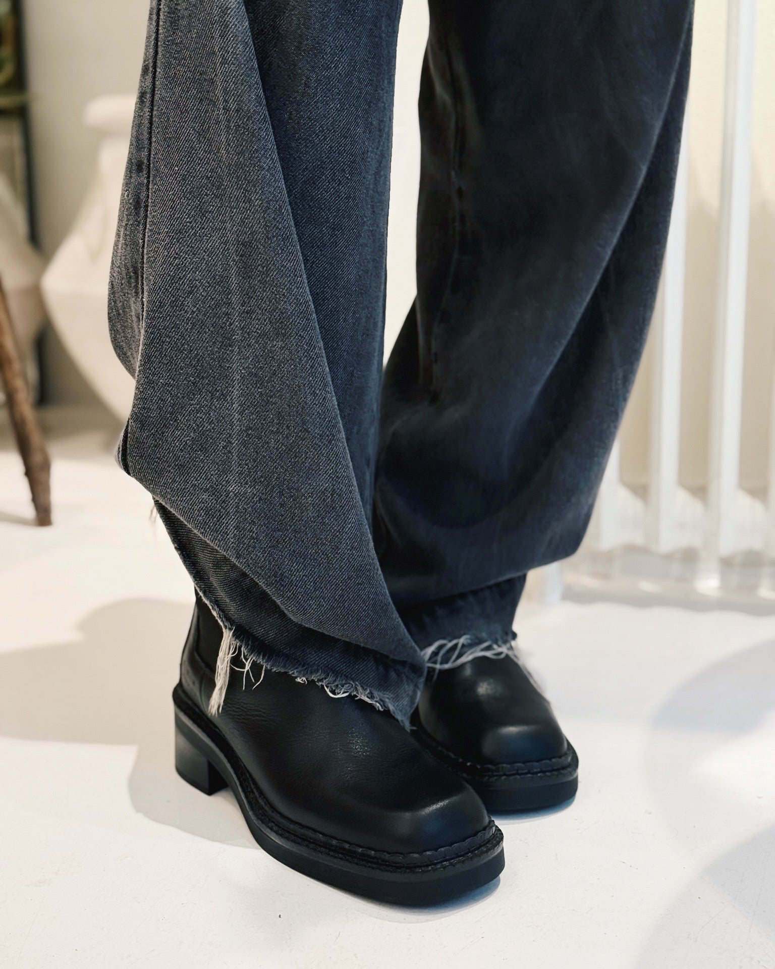 Leather boots - Black