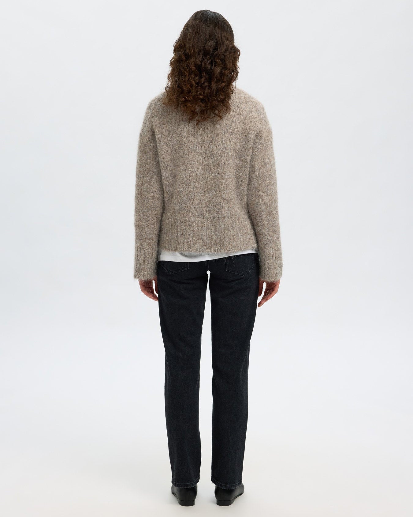 Gabriella high-neck knit - Steel gray melange