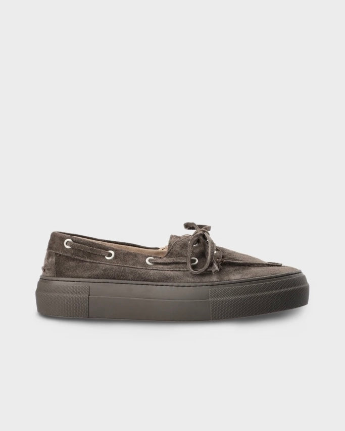 Suede boat shoes - Off black