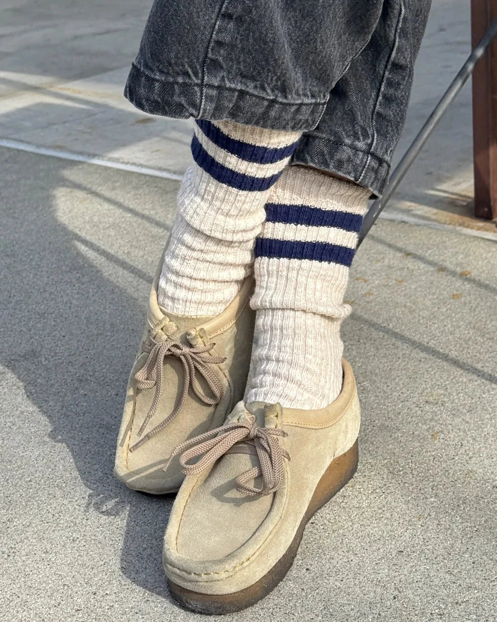 Cottage varsity socks - Oatmeal varsity