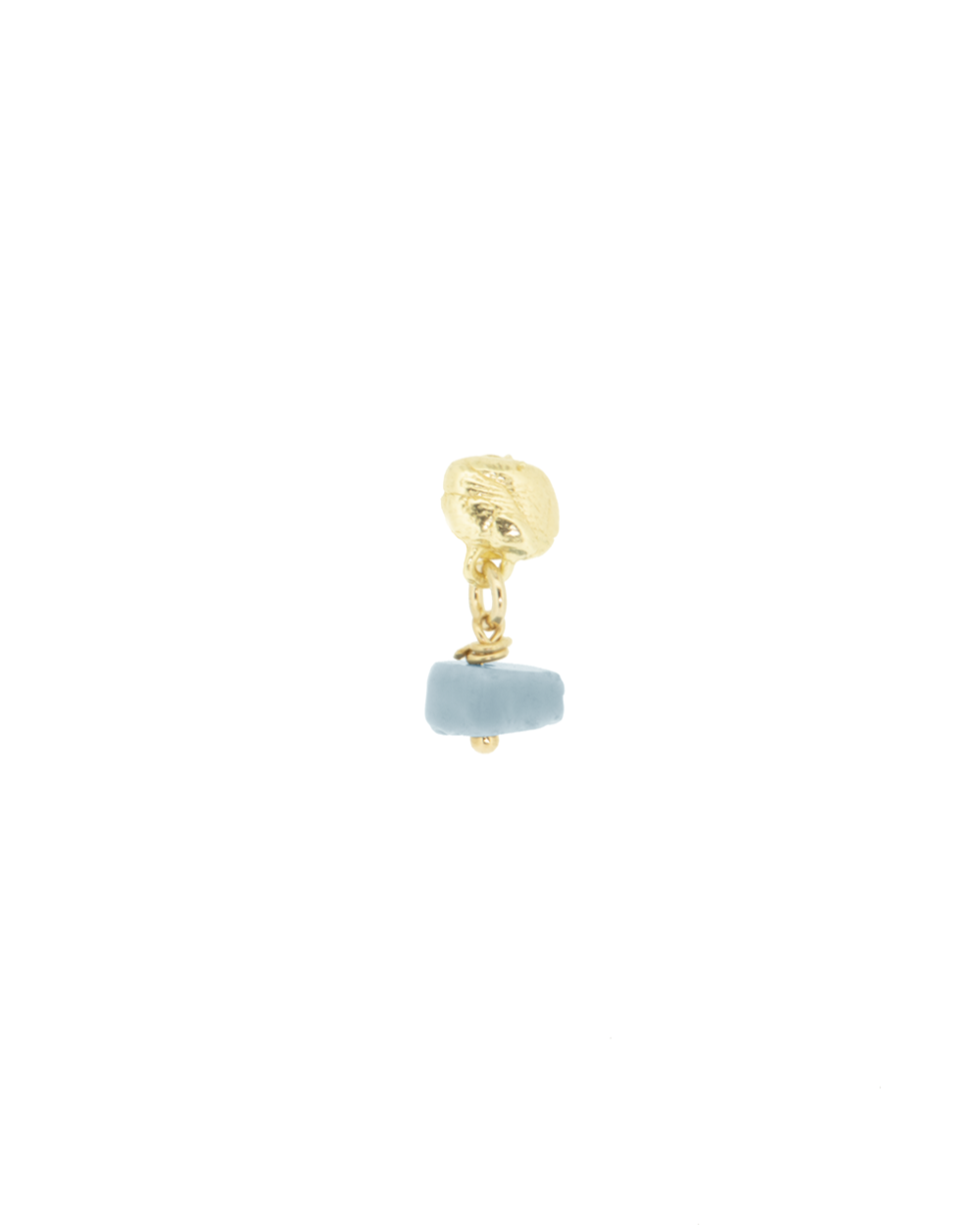 Island stud blue opal earring - Gold