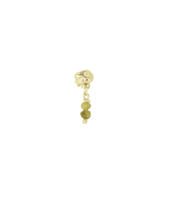 Island stud green garnet earring - Gold