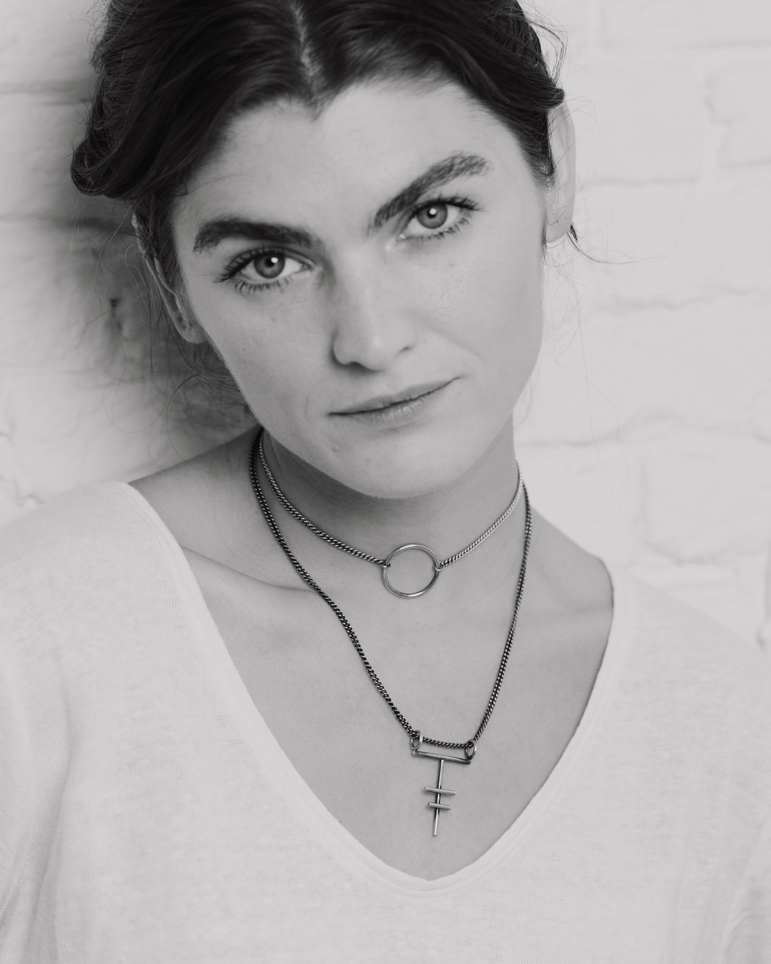 Large stripe necklace - Silver